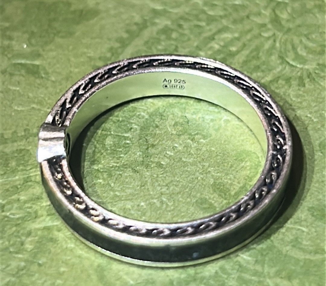 Gucci Gucci Interlocking G Enamel Thin Ring Black Ag925 Size ONE SIZE - 6 Thumbnail
