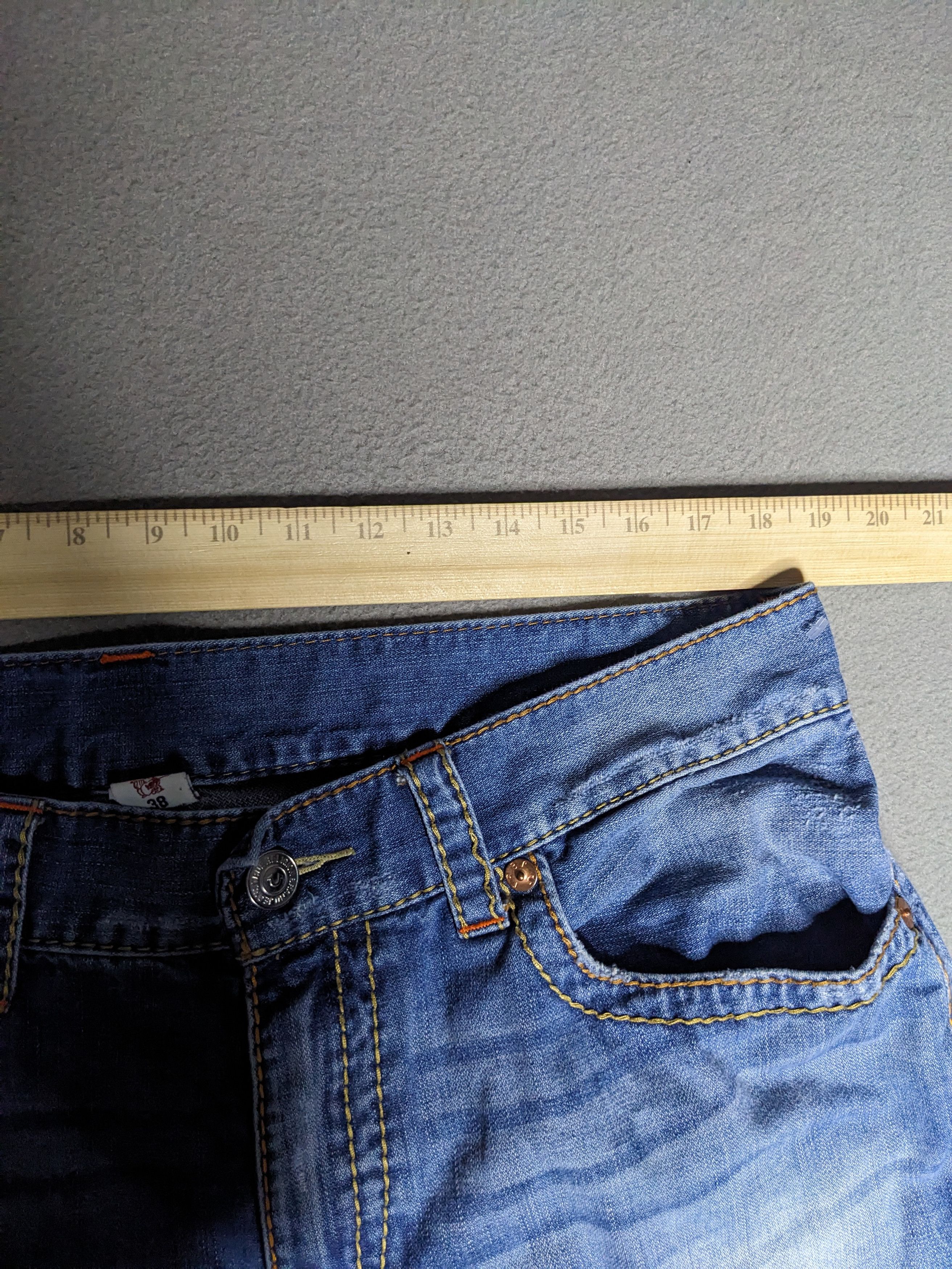 True Religion True Religion Jeans 38x27 Straight Leg Flap Pocket Big T Size US 38 / EU 54 - 18 Thumbnail