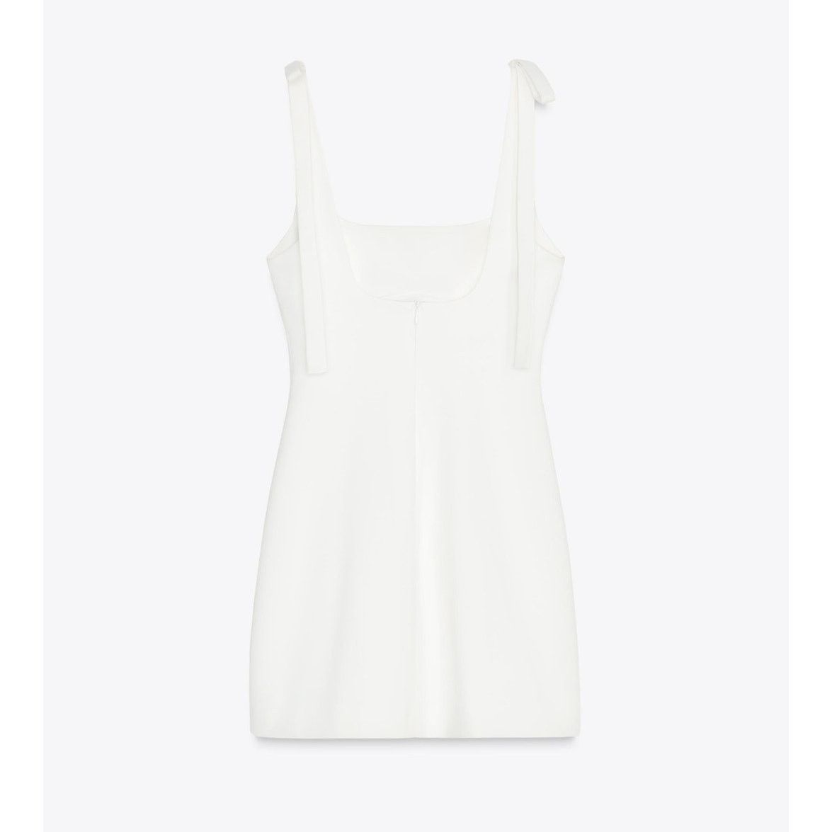 ZARA Fitted Mini Dress NWT  White  Tie Strap LAST ONE - asatuae.com