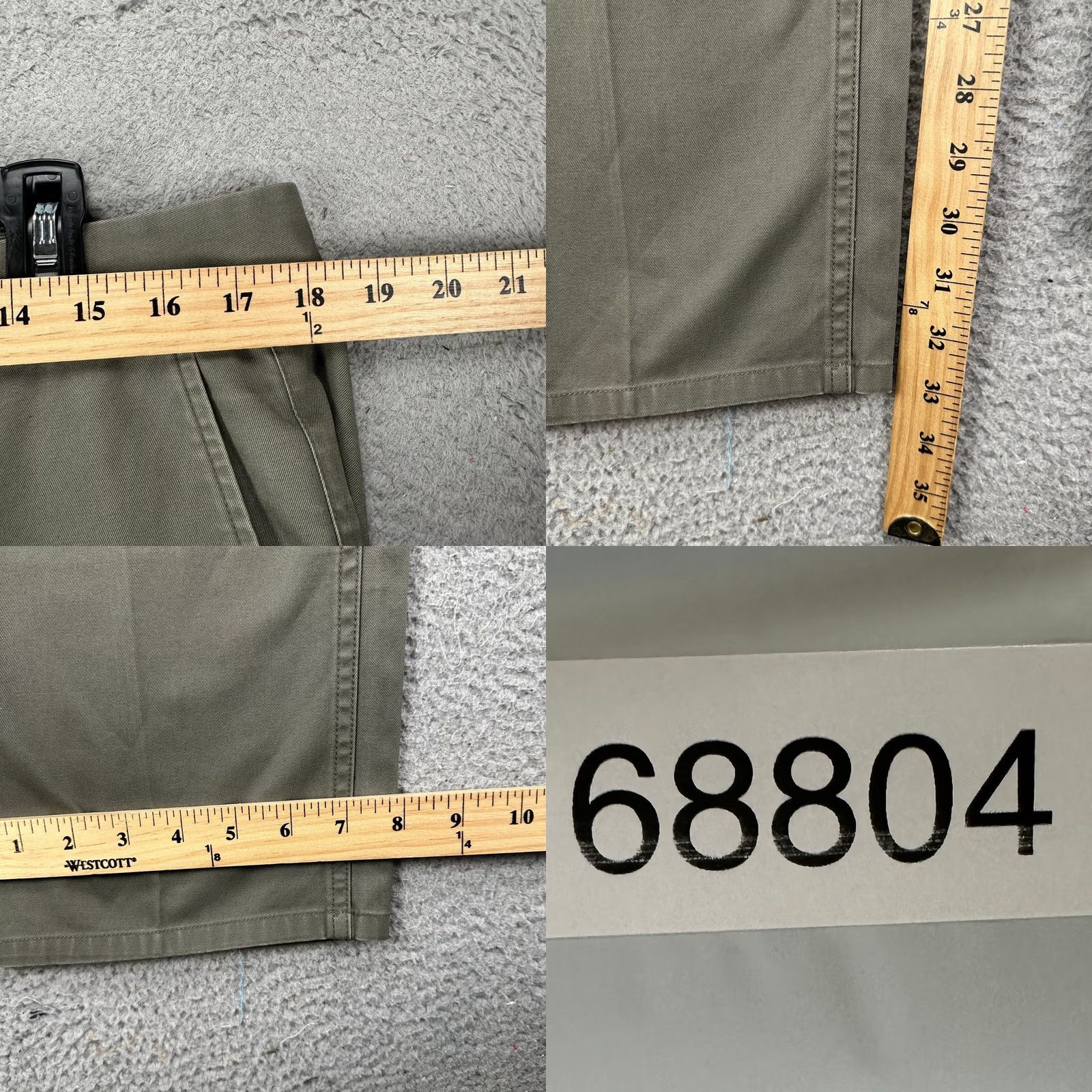 Bonobos Bonobos Khakis Pants Mens 35X32 Olive Green Slim Fit Flat Front Straight Leg Size US 35 - 8 Thumbnail