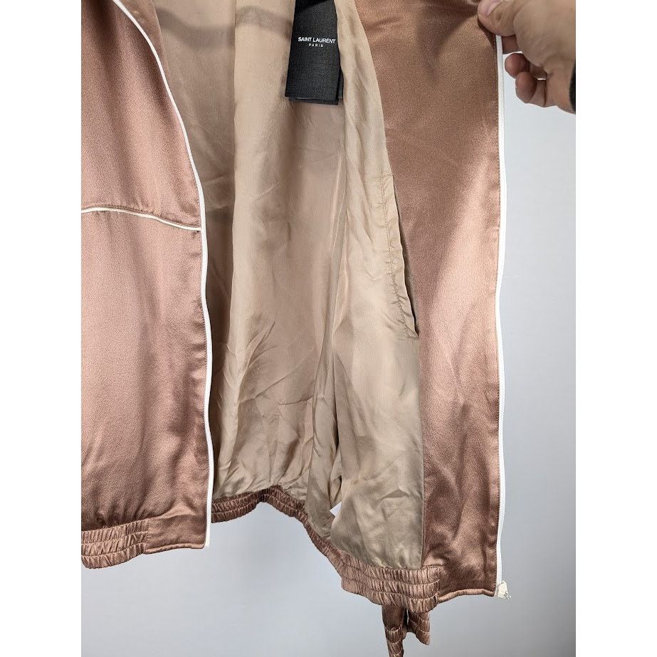 Saint Laurent Paris o1rshd1 Satin De Soie Jacket in Peau Size US L / EU 52-54 / 3 - 18 Thumbnail