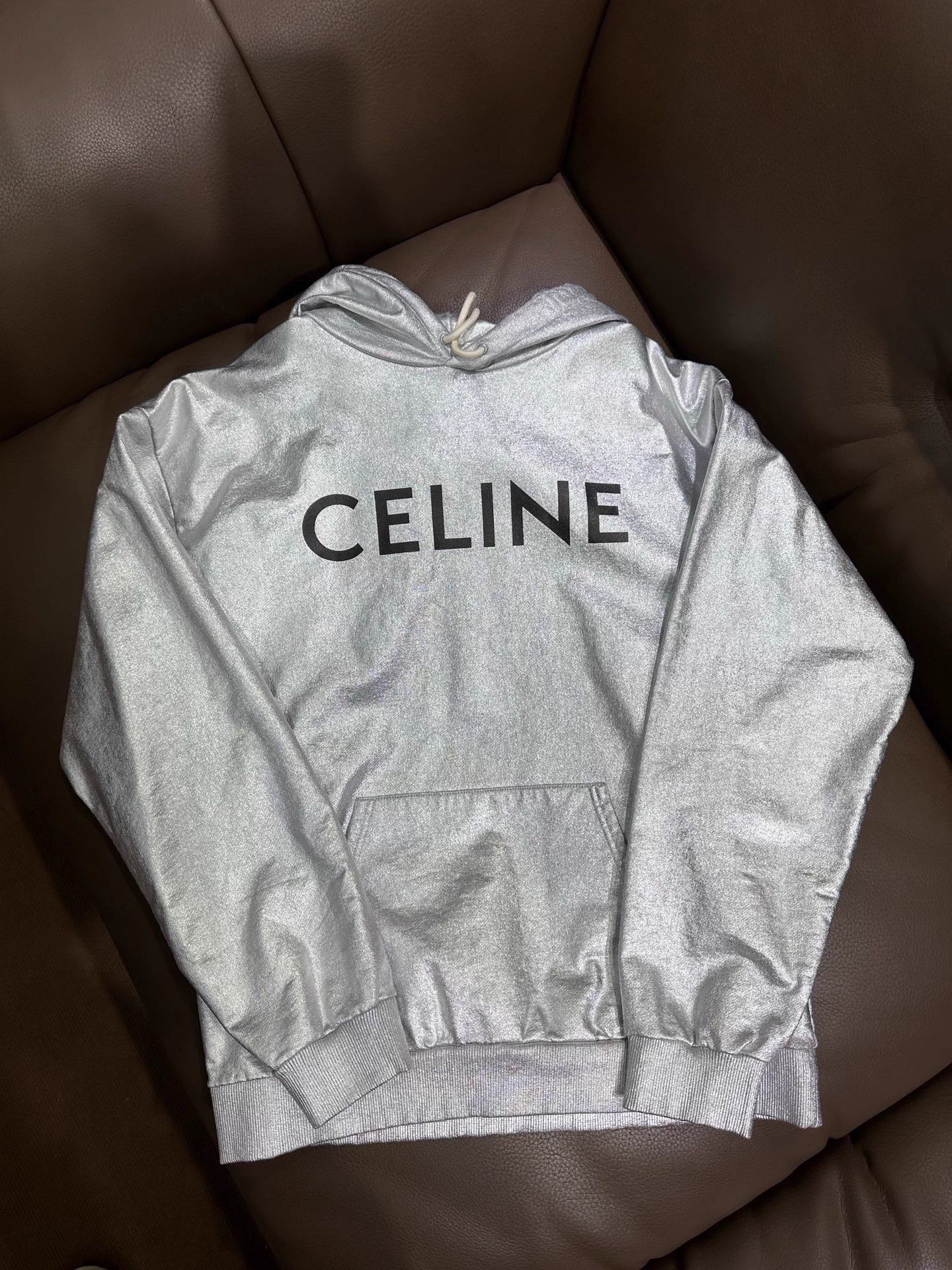 Celine Celine silver letter logo hoodie L like new Size US L / EU 52-54 / 3 - 1 Thumbnail