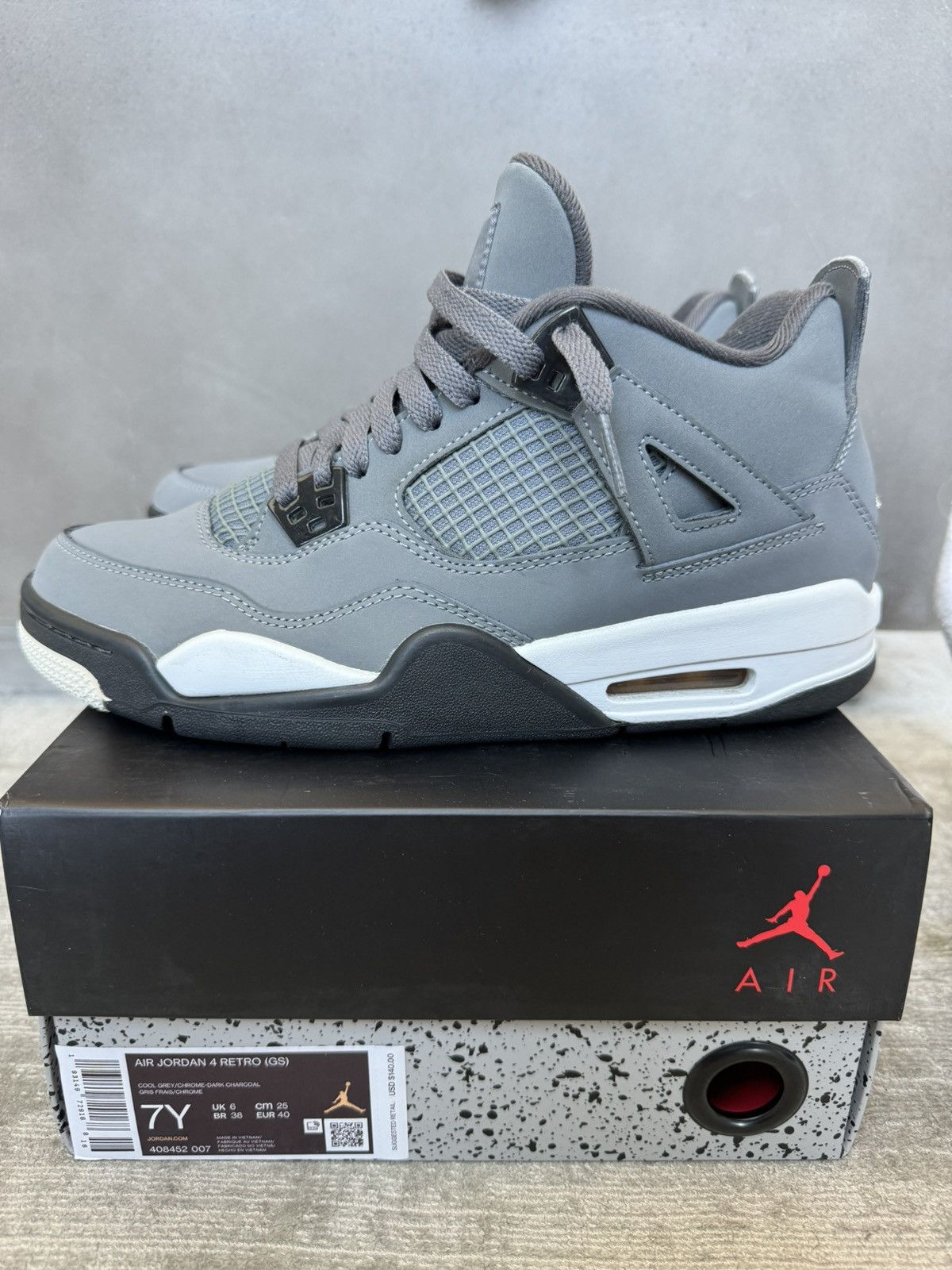 Nike Air Jordan Retro 4 Cool Grey 2019 Size 7Y Grailed