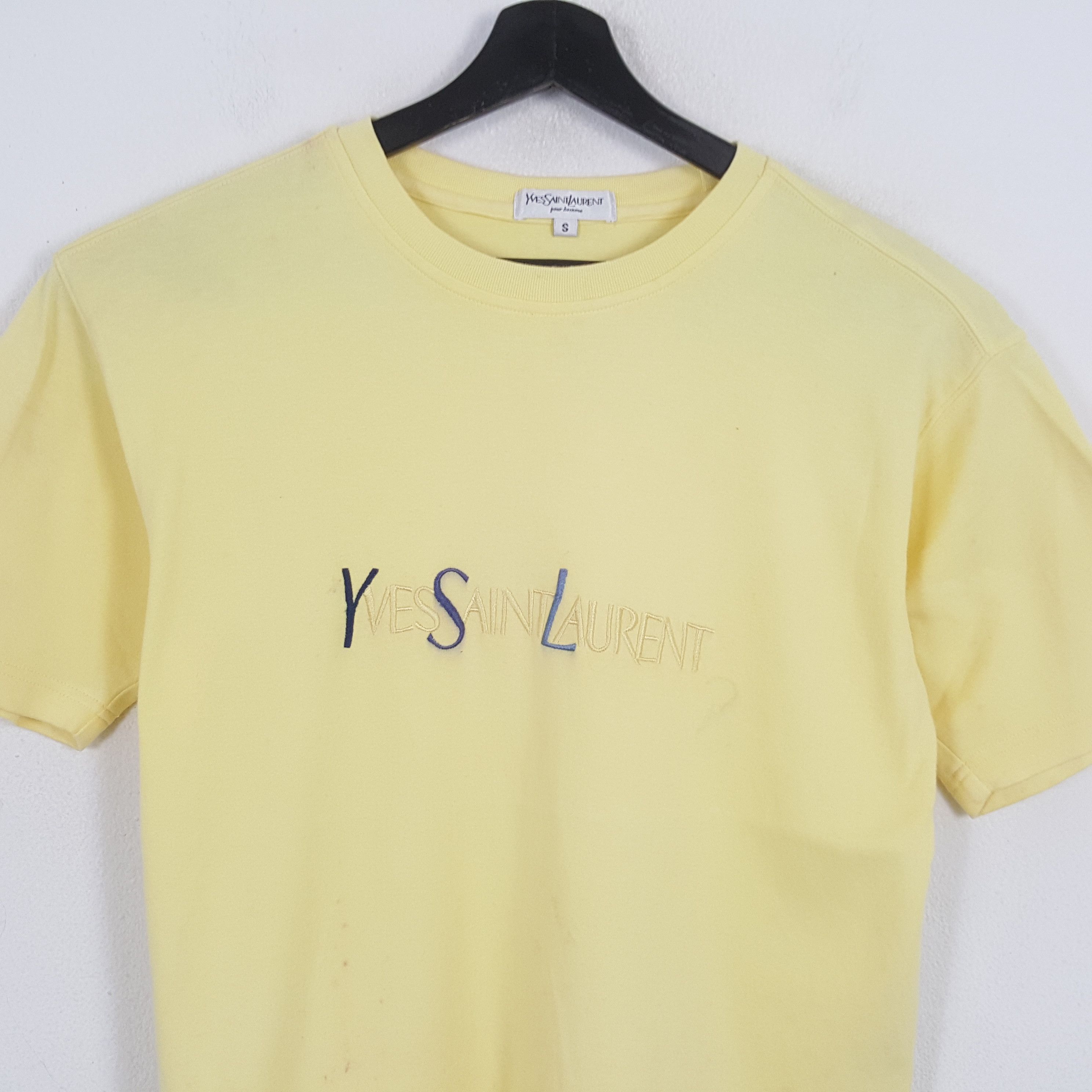 Vintage × Yves Saint Laurent YVES SAINT LAURENT YSL Spellout Design Tshirt Size US M / EU 48-50 / 2 - 2 Thumbnail