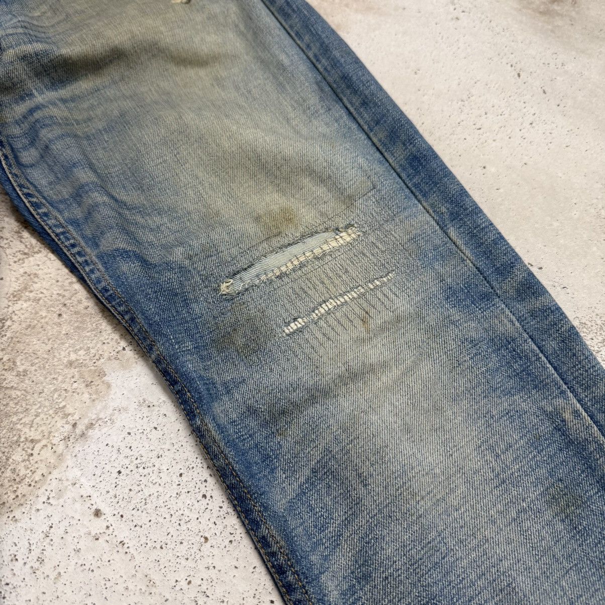 NSF NSF Muddy Distressed Slim Fit Buttonfly Denim Pants Size US 31 - 7 Thumbnail