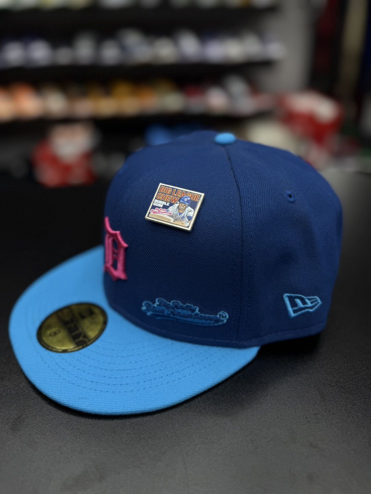 New Era New ERA Size 8 Fitted Hat Detriot Blue Size ONE SIZE - 5 Thumbnail