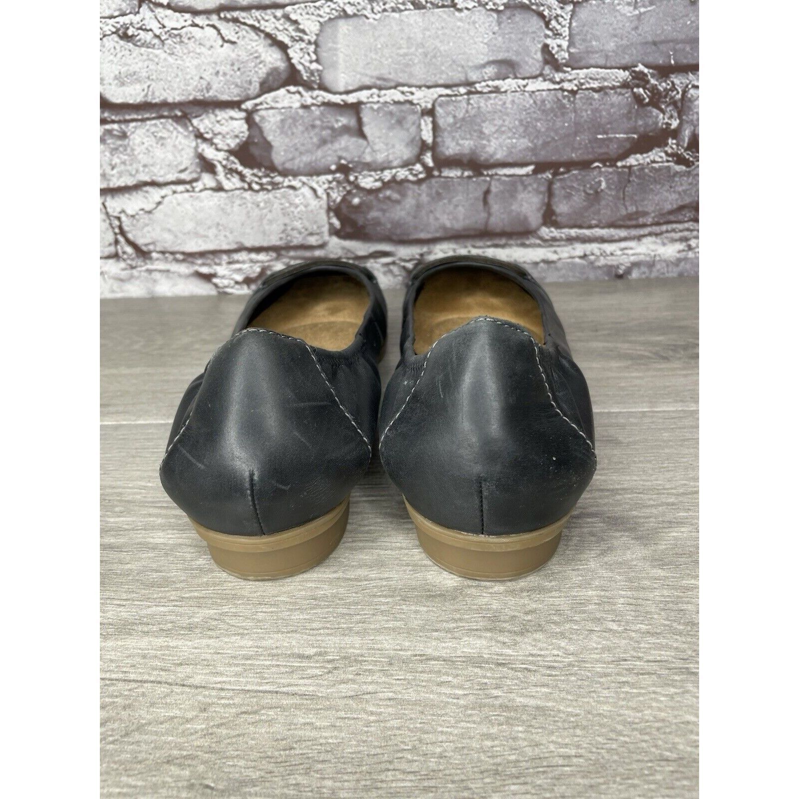 Clarks Clarks Collection Black Leather Slip On Flats Shoes Women Sz Size US 11 / IT 41 - 4 Thumbnail