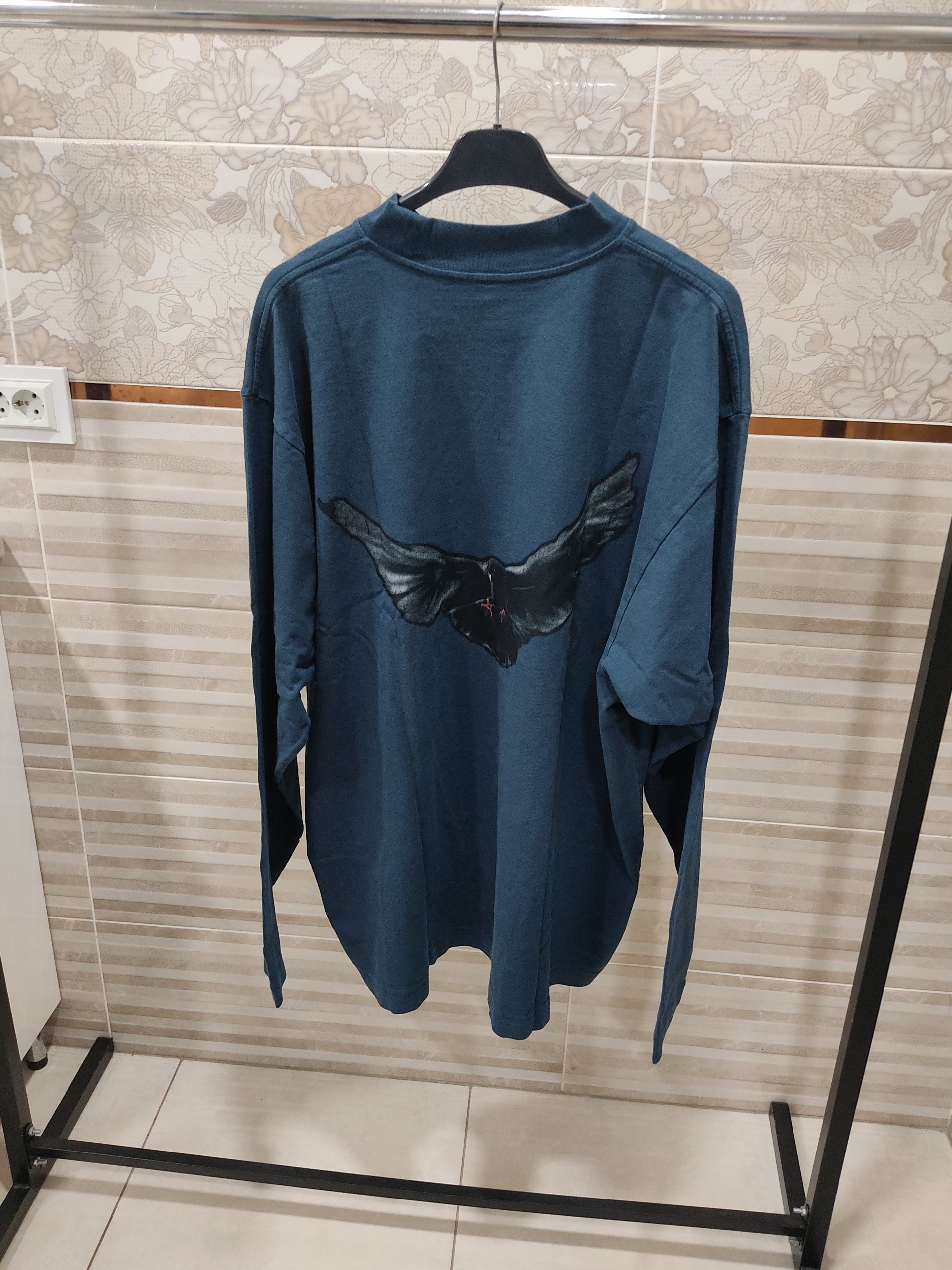 image of Yzy Gap Balenciaga Dove Dark Blue Long Sleeve, Men's (Size Medium)