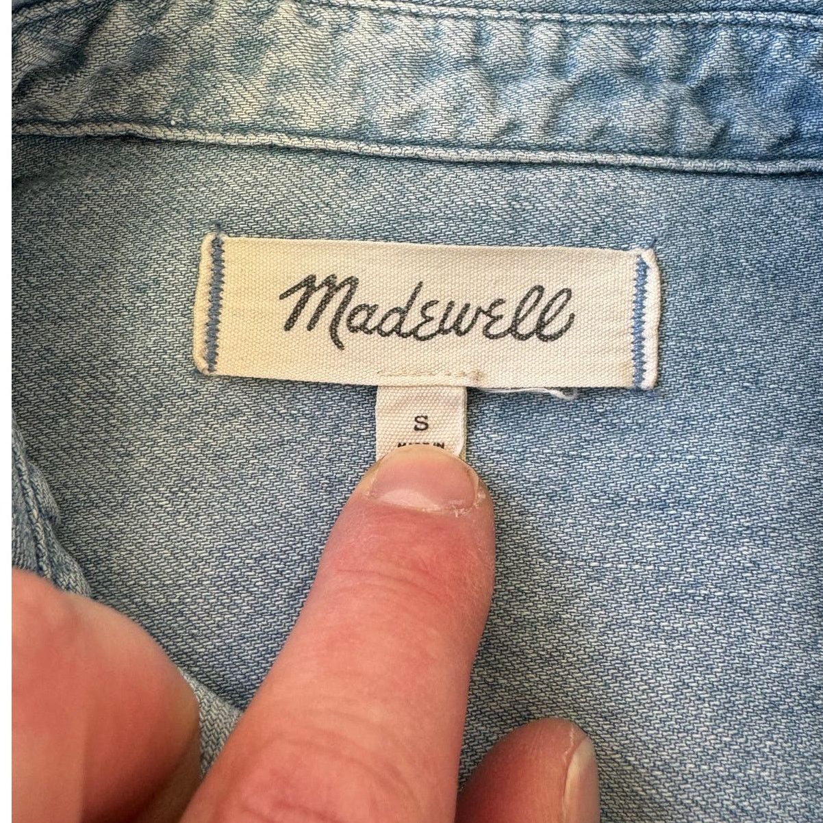 Madewell Madewell Light Blue Denim Snap-Button Western Boho Boy Shirt Size S / US 4 / IT 40 - 3 Thumbnail