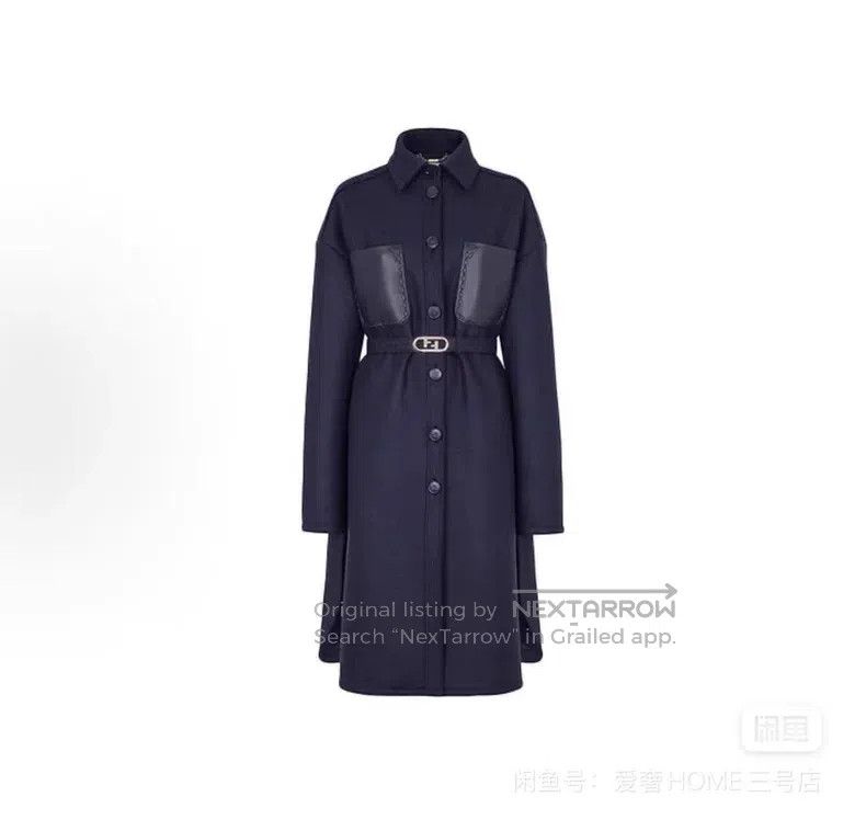 Fendi Fendi Navy blue wool coat shirt jacket style Size XS / US 0-2 / IT 36-38 - 9 Thumbnail