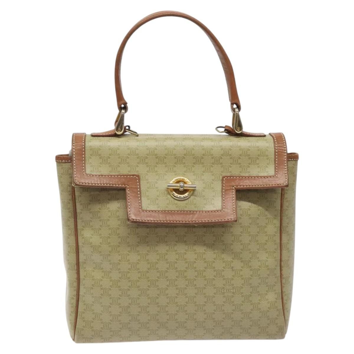Celine CELINE Macadam Canvas Hand Bag Pvc Beige Gold Size ONE SIZE - 2 Thumbnail