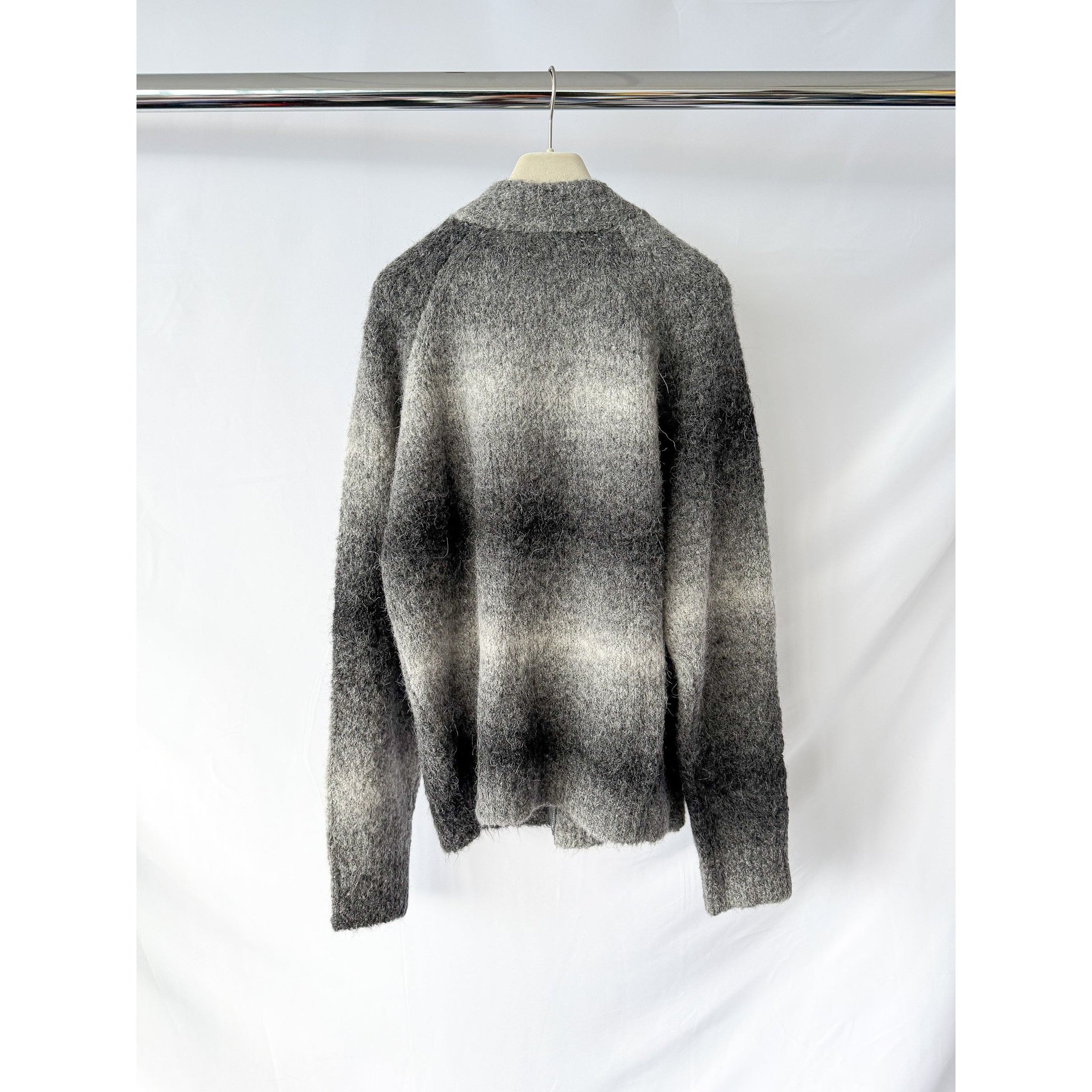 Sunflower Sunflower Black Ombre Brushed Alpaca Wool Knit Zip Cardigan Size US L / EU 52-54 / 3 - 6 Thumbnail