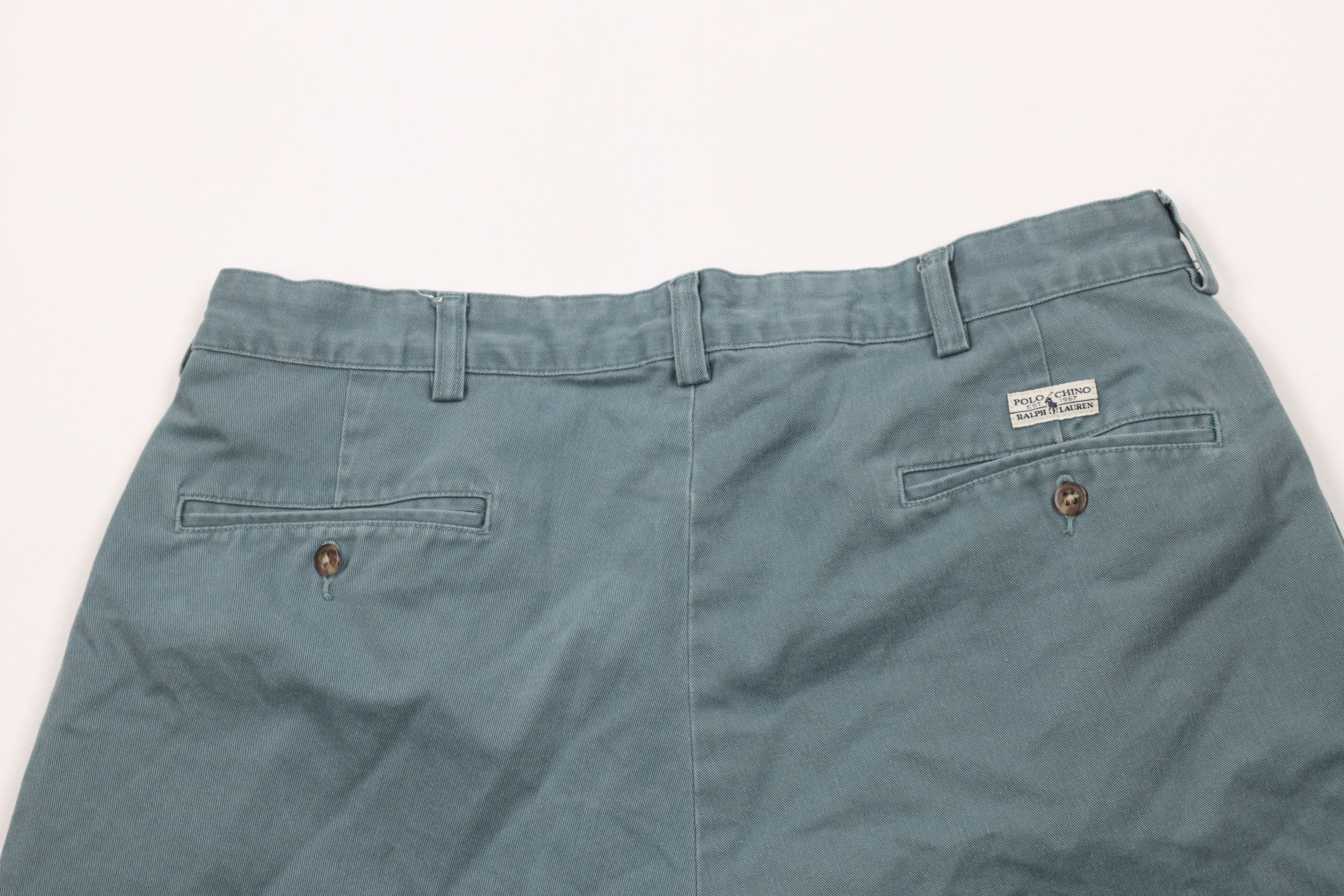 Ralph Lauren × Vintage Vintage 90s Ralph Lauren Pleated Above Knee Shorts Teal Size US 34 / EU 50 - 8 Thumbnail