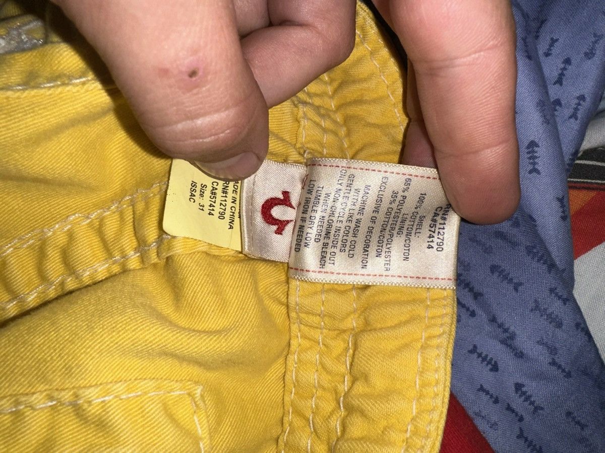 True Religion True Religion Jean Shorts Y2K Yellow Jorts Streetwear Grail Size US 31 - 6 Thumbnail