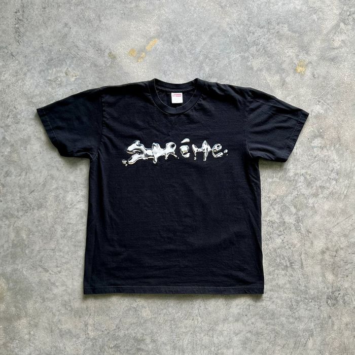 Supreme liquid hot sale tee black