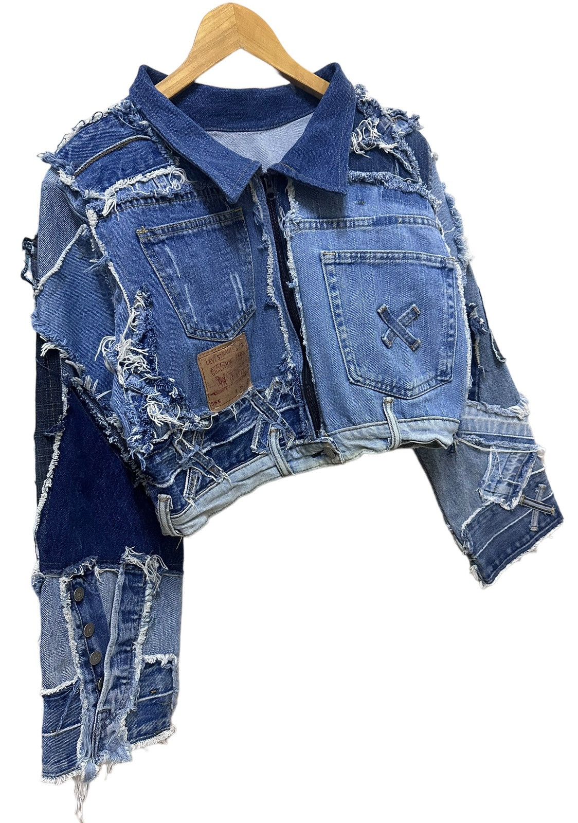 If Six Was Nine Reconstructed Levis Cropped Hagi Jeans Jacket RARE Size US M / EU 48-50 / 2 - 3 Thumbnail