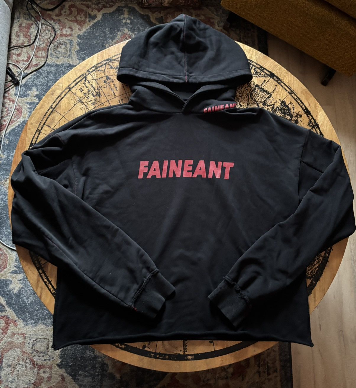 Japanese Brand Faineant French Terry Cotton Cropped Boxy Hoodie Size US L / EU 52-54 / 3 - 1 Thumbnail