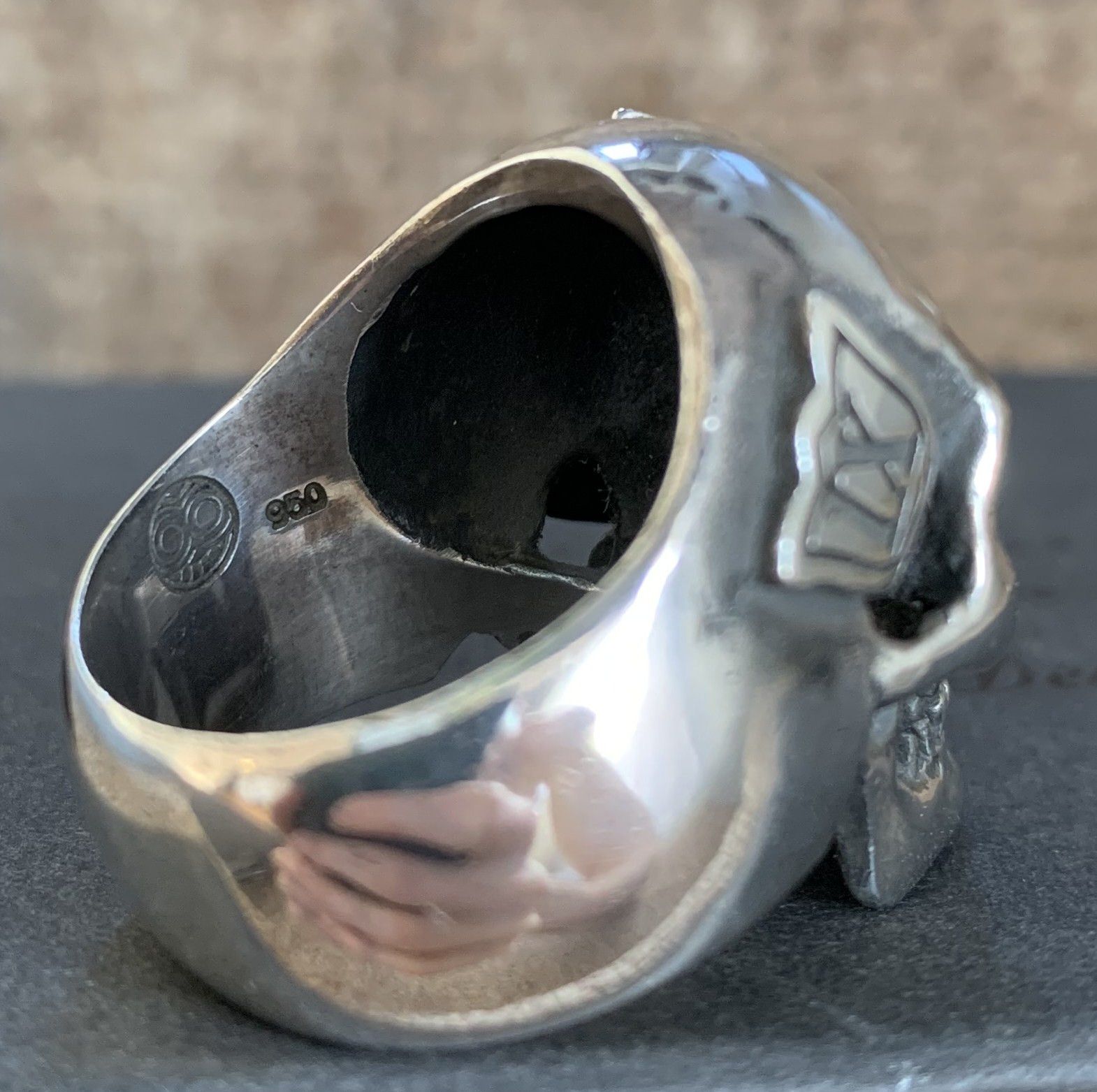 Number (N)ine SS05 "Nightcrawler" Bejeweled Silver Skull Ring w/ box Size ONE SIZE - 7 Thumbnail