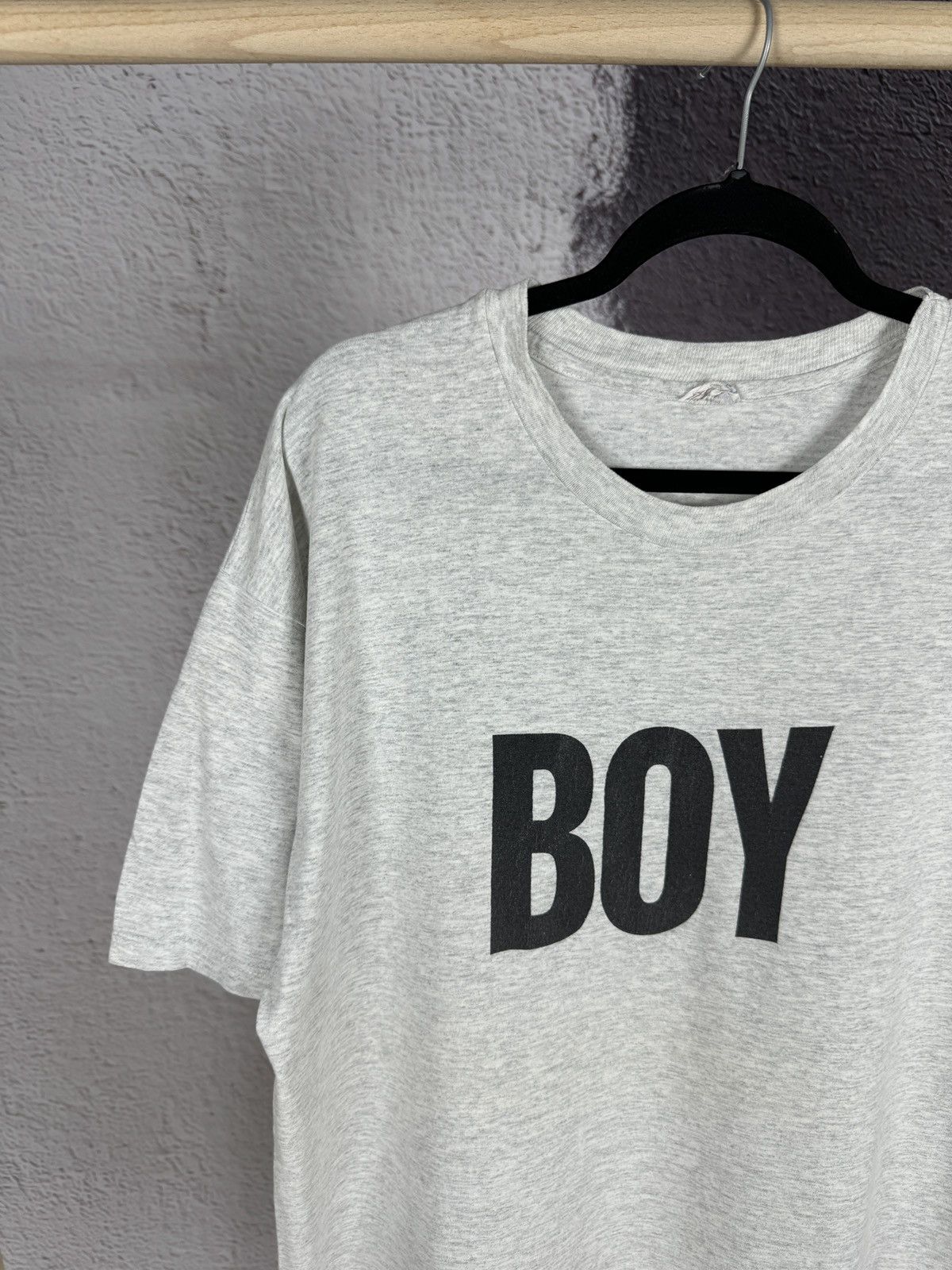 Boy London Hanes Boy London Vintage 90s grey big logo tee shirt Size US XL / EU 56 / 4 - 4 Thumbnail