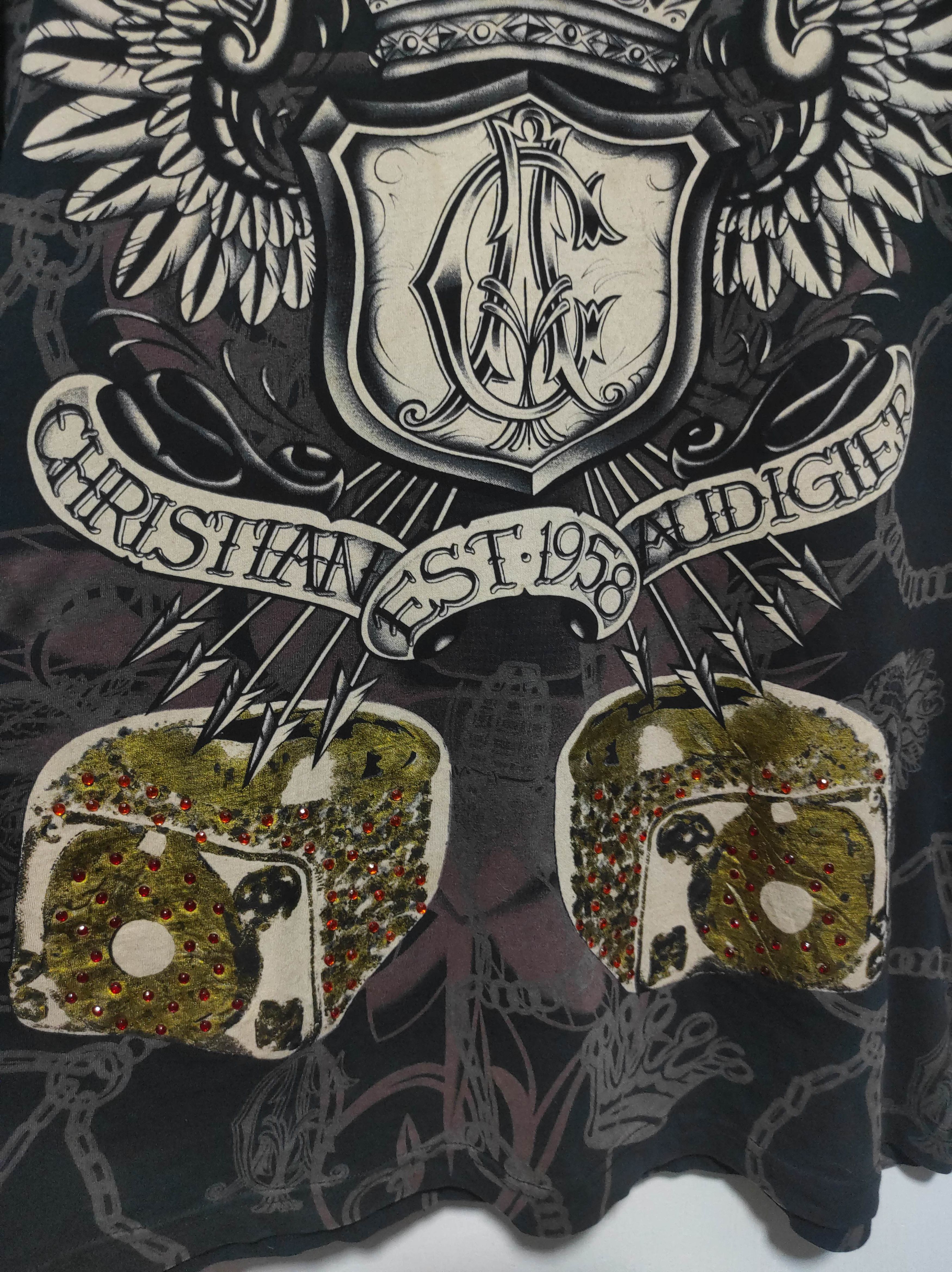 Christian Audigier Christian Audigier Skull Tee Shirt Size US XL / EU 56 / 4 - 6 Thumbnail