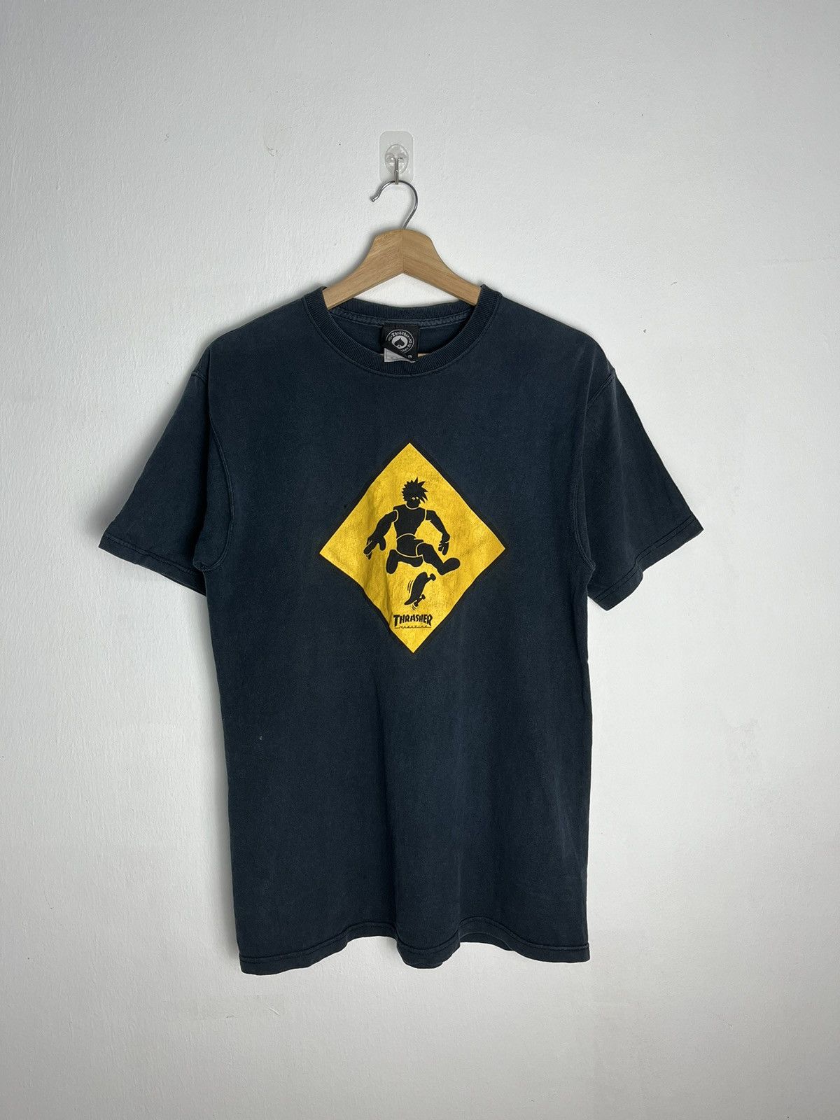 Vintage 90s Thrasher Magazine T-shirt Faded Rare Design - Tops