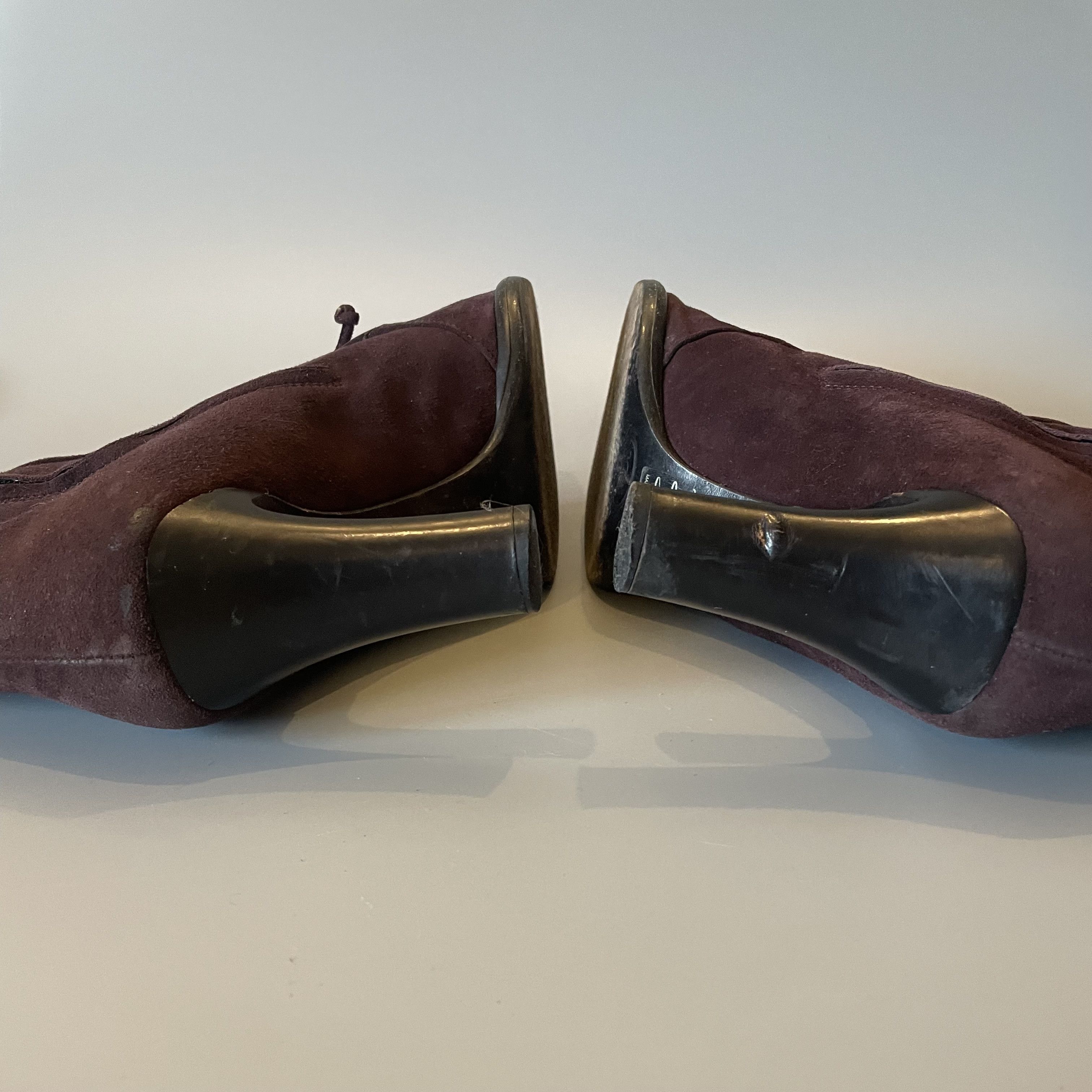 Tod's TODS burgundy-brown suede 3.5" tall ankle boots Size US 7.5 / IT 37.5 - 9 Thumbnail