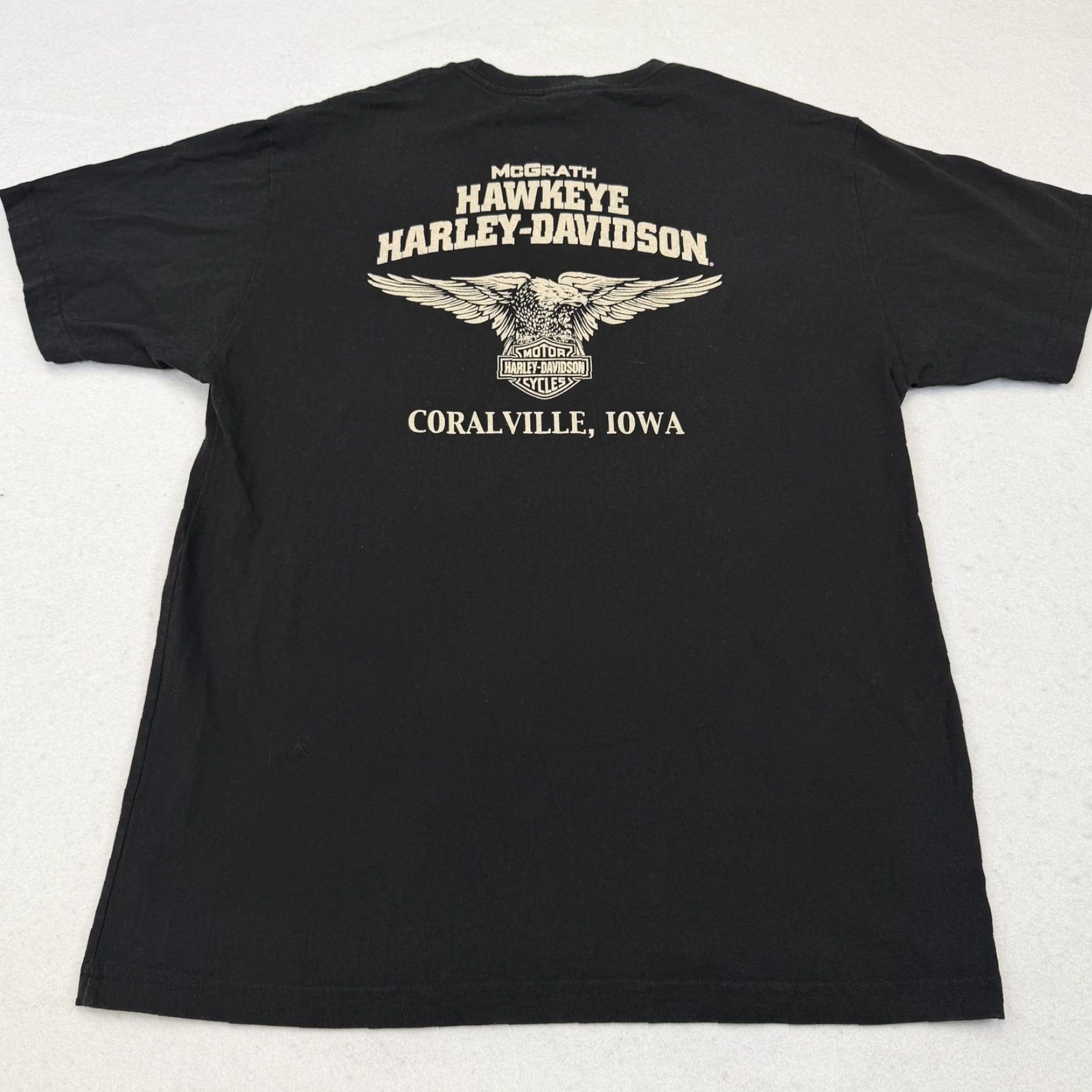 Harley Davidson VINTAGE Harley-Davidson Shirt Mens XL Black Hawkeye Coralville Iowa USA 2000s Size US XL / EU 56 / 4 - 7 Thumbnail