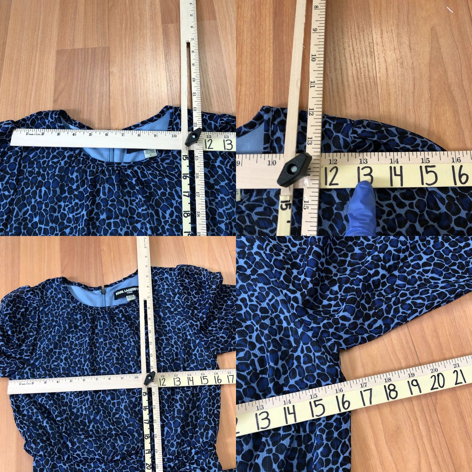 Karl Lagerfeld Karl Lagerfeld MINT Size 2 Women's Tiered Layered Ruffle Full Length Dress Blue Size XS / US 0-2 / IT 36-38 - 8 Thumbnail