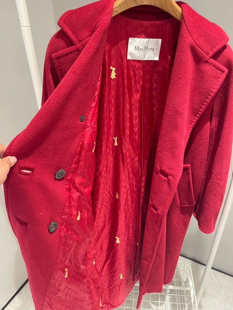 Max Mara Max Mara Red wool coat, classic 101801, Size S / US 4 / IT 40 - 4 Thumbnail