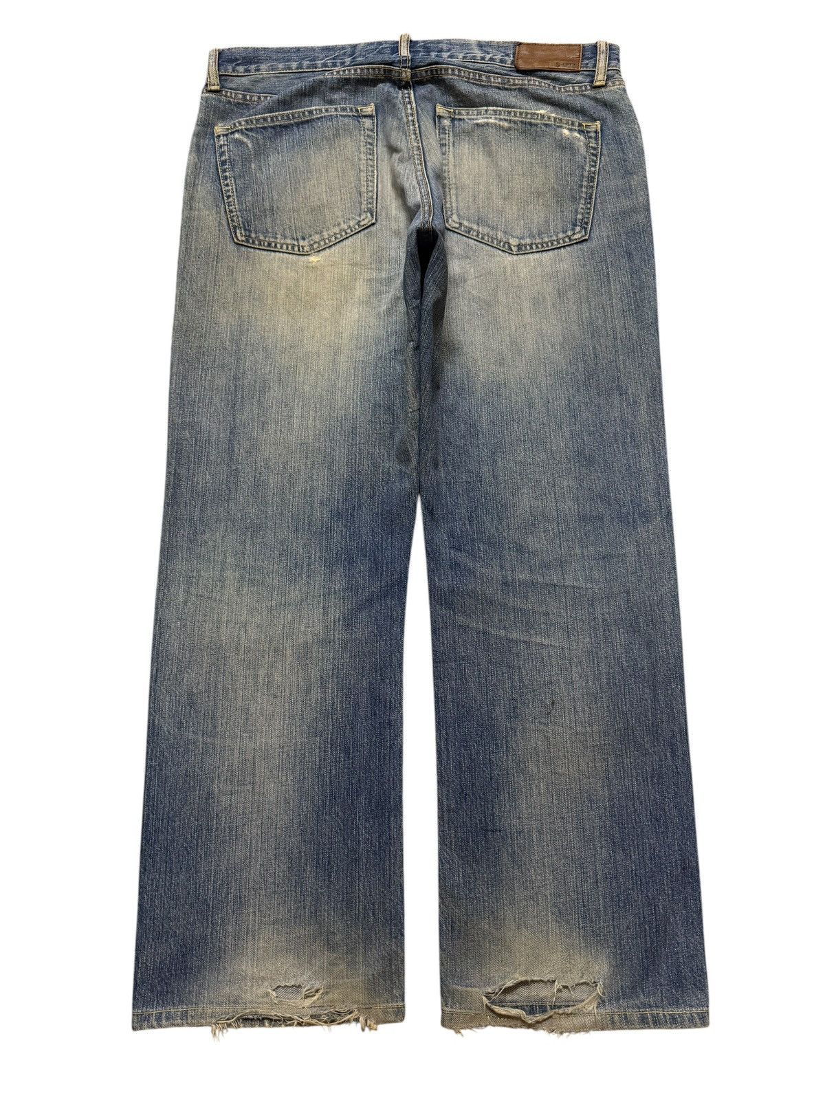 Uniqlo Vintage Y2K Japanese Uniqlo Mud Wash Distressed Wide Leg Size US 34 / EU 50 - 2 Thumbnail