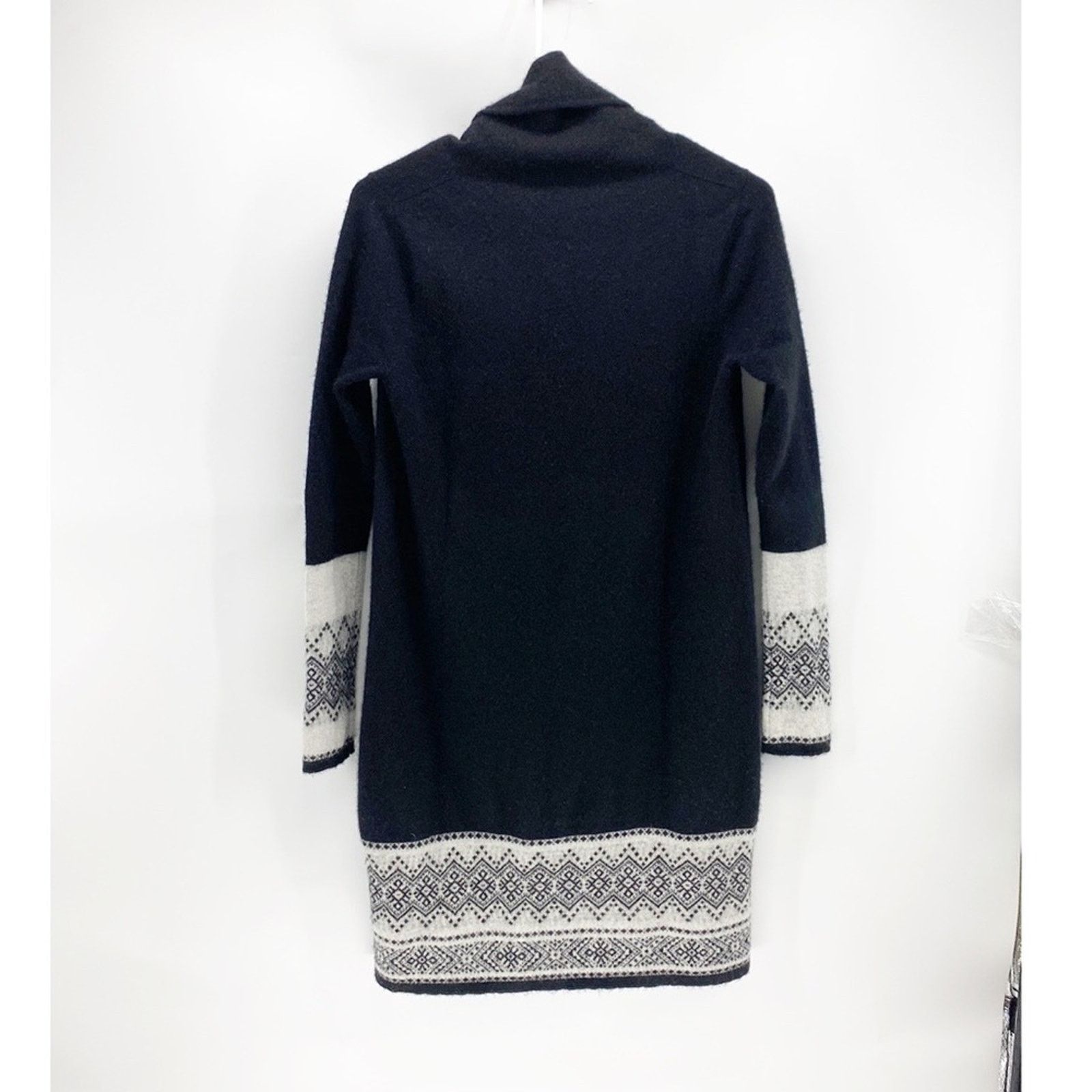 Magaschoni Magaschoni cowl neck fair isle trim cashmere sweater dress S Size S / US 4 / IT 40 - 6 Thumbnail