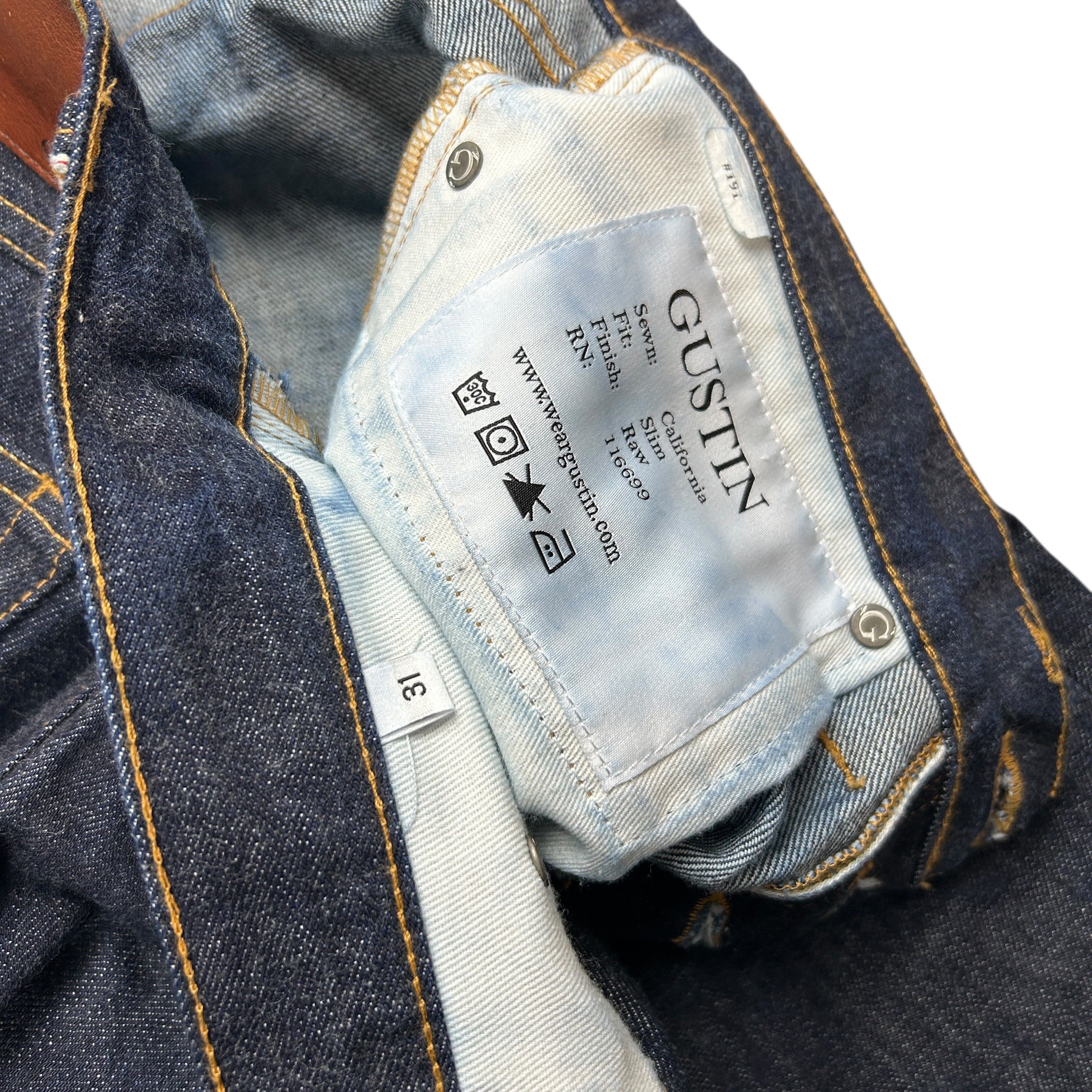 Gustin Gustin California Slim Raw Selvedge Denim Jeans Blue 31 Size US 31 - 6 Thumbnail