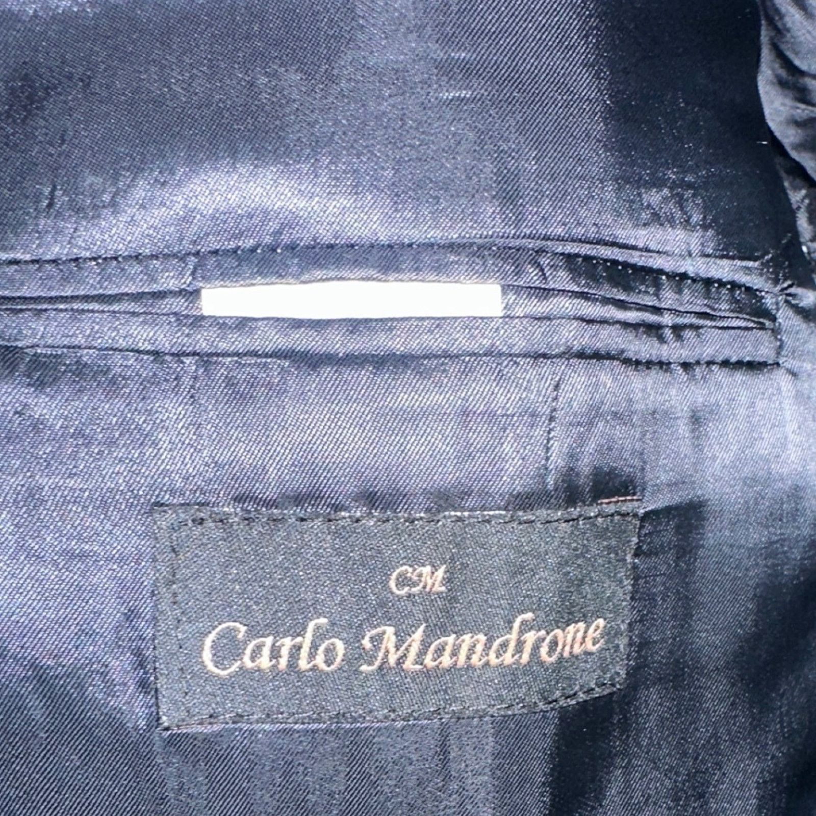 Other Carlo Mandrone Blazer Mens 50L Blue Grey Silk Wool Size 50L - 7 Thumbnail