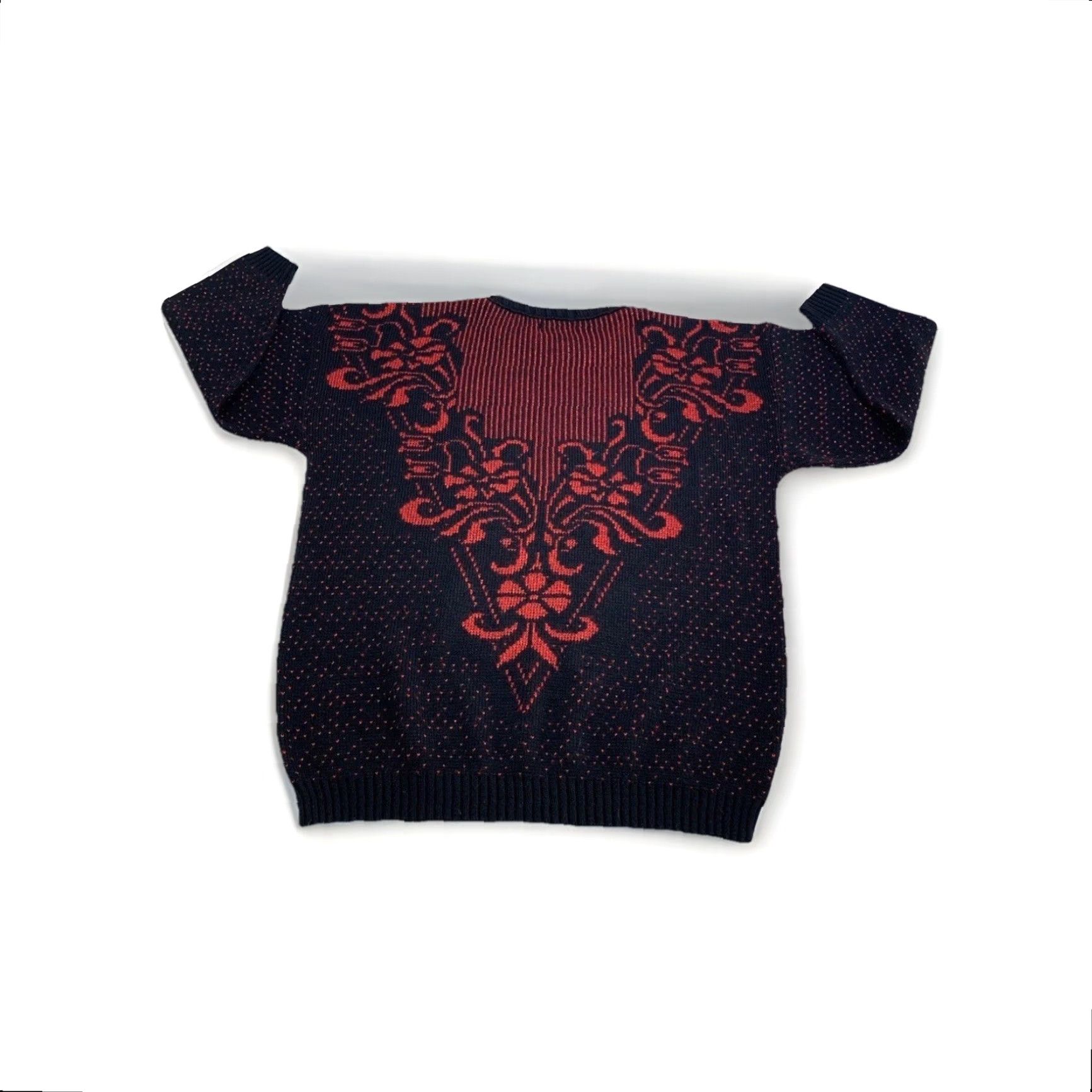 Vintage VINTAGE Ellen-D Kollection USA Red Black Glitter Holiday Sweater Womens L Size L / US 10 / IT 46 - 7 Thumbnail