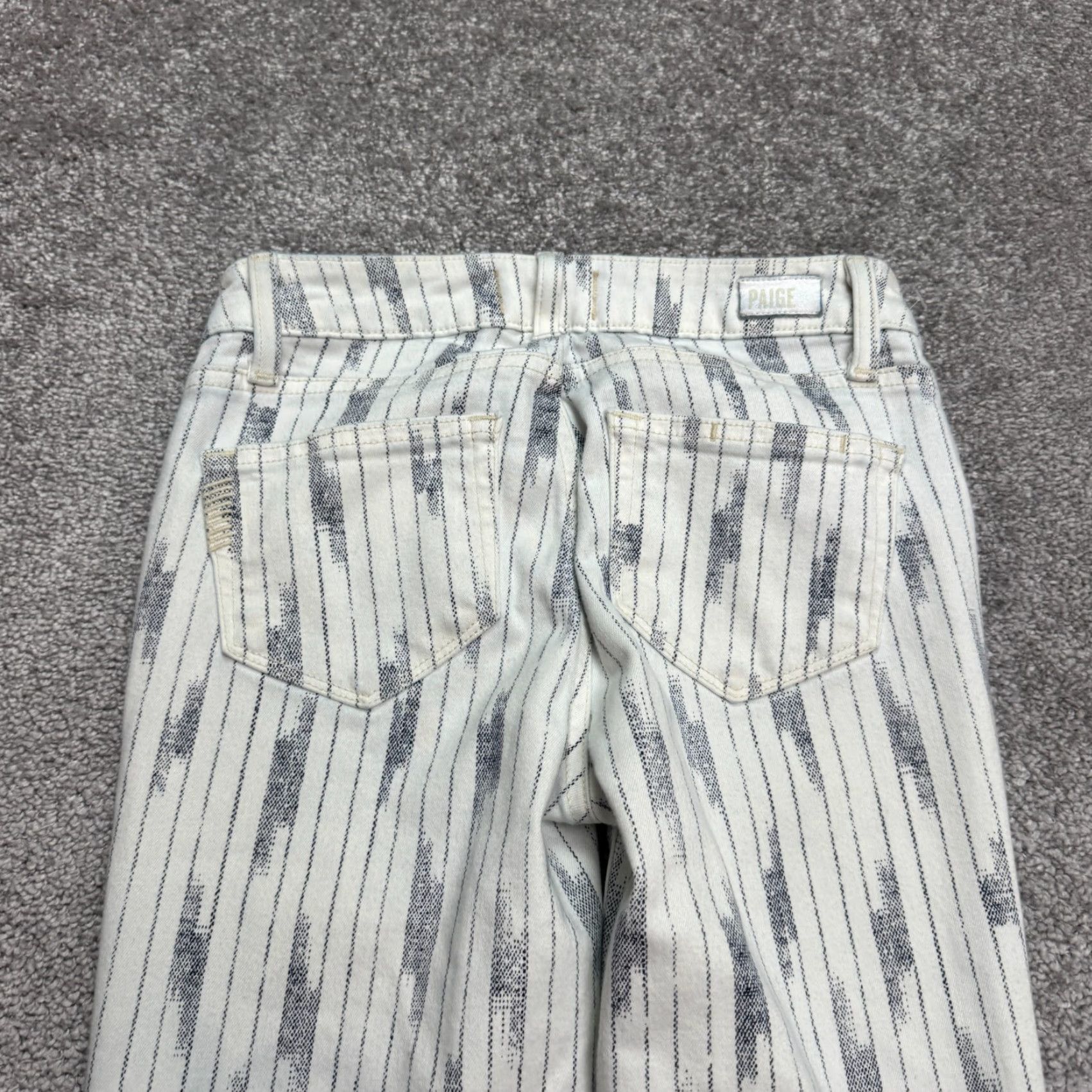 Paige Paige Verdugo Jeans Woman 26 Ankle Denim Ikat White Black Multicolor Stretch Casual Size 26" / US 2 / IT 38 - 5 Thumbnail