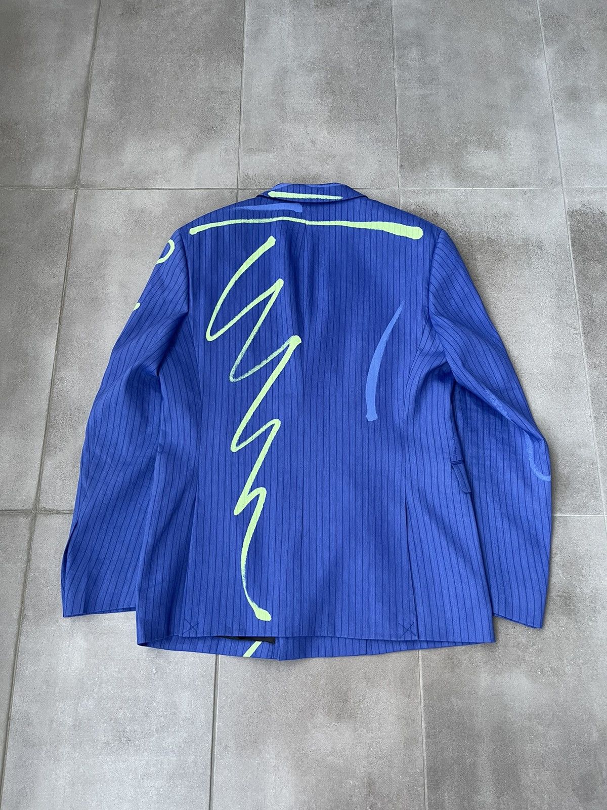 Moschino !DS! AW22 Moschino Graphic Print Double Breasted Blue Blazer Size US M / EU 48-50 / 2 - 11 Thumbnail