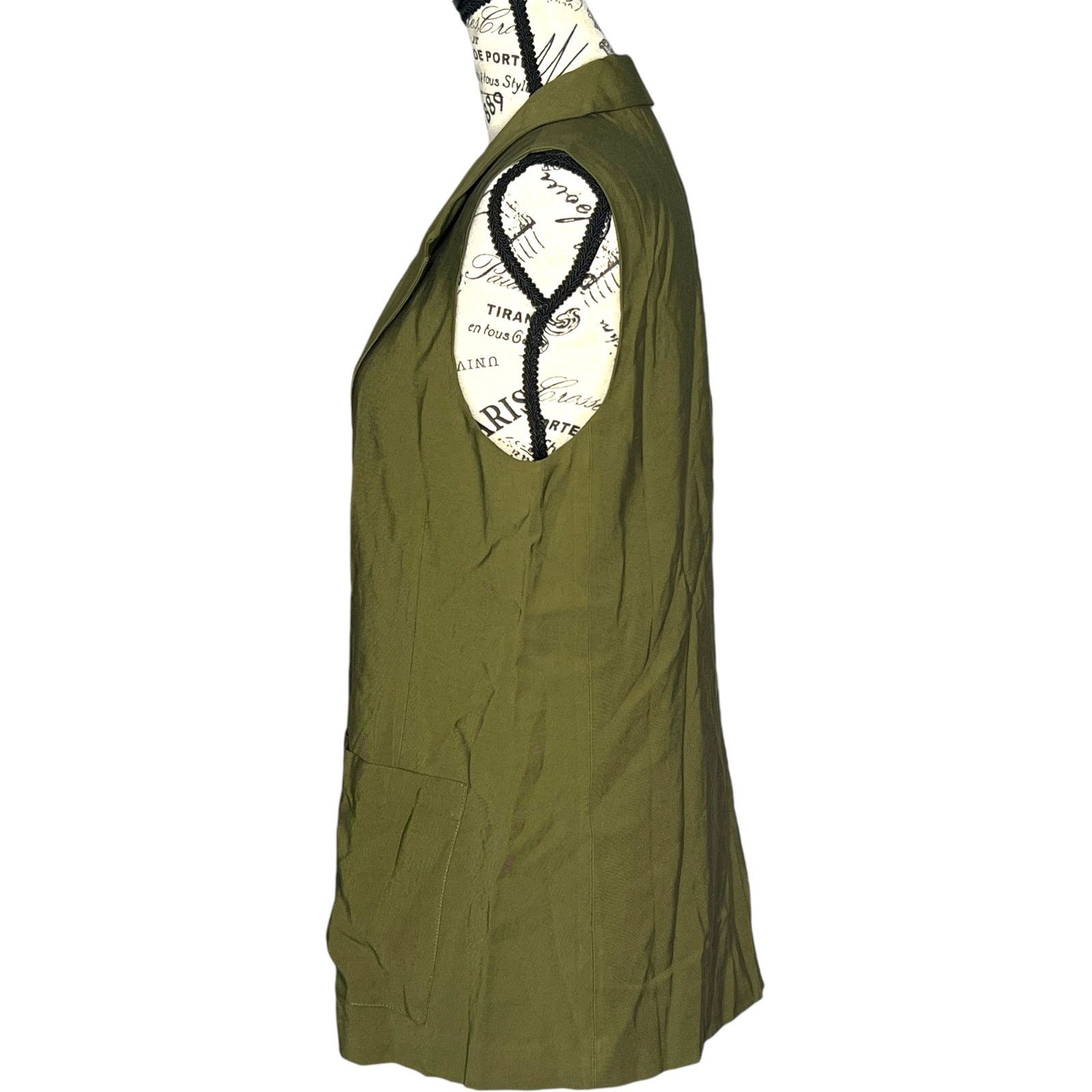 Sanctuary Olive One-Button Notched Lapel Two Front Pocket Vest Size XS / US 0-2 / IT 36-38 - 3 Thumbnail