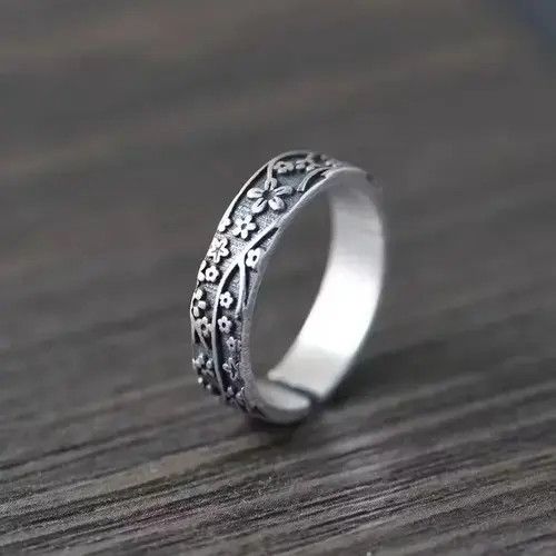 VIBE S925 silver adjustable plum ring Size ONE SIZE - 1 Thumbnail