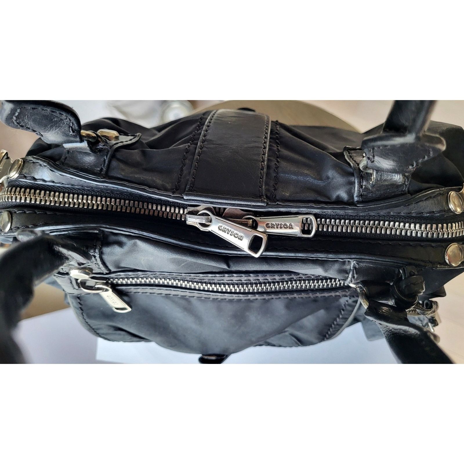 Other Joy Gryson SKY Italy Handbag Tote Convertible Black Leather Size ONE SIZE - 10 Thumbnail
