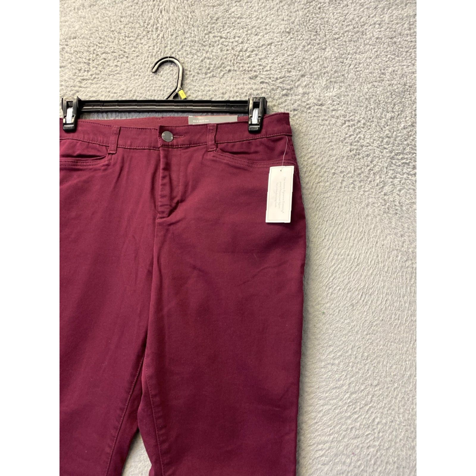 Vintage Christopher & Banks Women's Maroon Pants 12P Skinny Chino Classic Casual Size 34" / US 12 / IT 48 - 2 Thumbnail