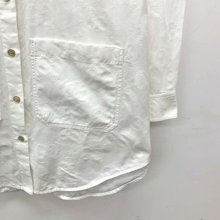 Gucci Gucci White Double G Print Cotton Shirt Size US M / EU 48-50 / 2 - 4 Thumbnail