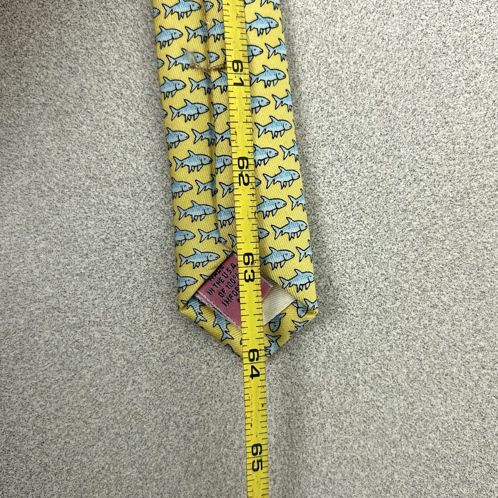 Vineyard Vines Vineyard Vines Bonefish Fish Yellow Necktie 100% Silk Hand Picked Tie Men's 64” Size ONE SIZE - 7 Thumbnail