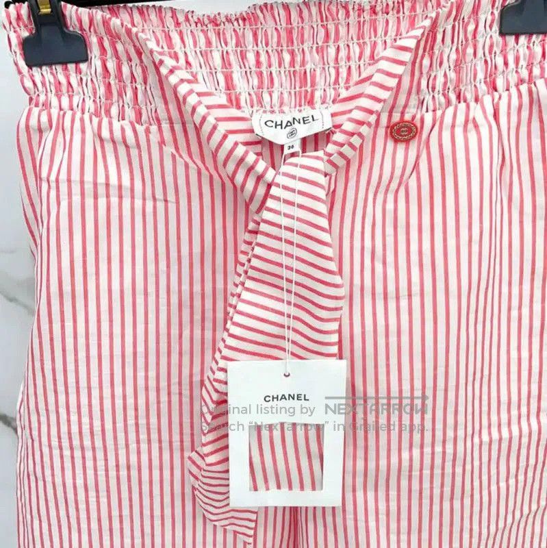 Chanel Chanel Striped Casual Pants for Women . Size 23" - 3 Thumbnail