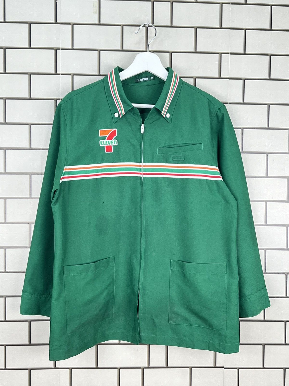 Japanese Brand × Vintage Vintage 7-ELEVEN Japanese Worker Uniform Shirt Jacket Size US M / EU 48-50 / 2 - 2 Thumbnail