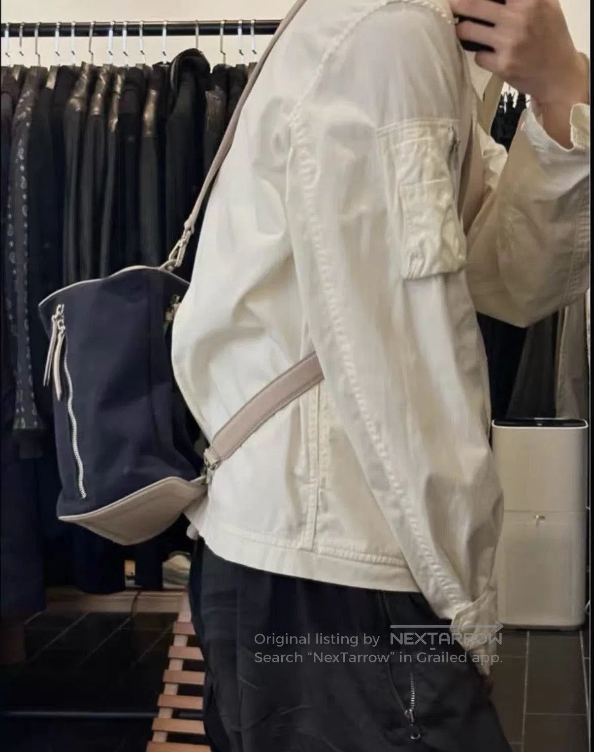 Maison Margiela Blue Canvas Shoulder Bag with Leather Straps. Size ONE SIZE - 5 Thumbnail