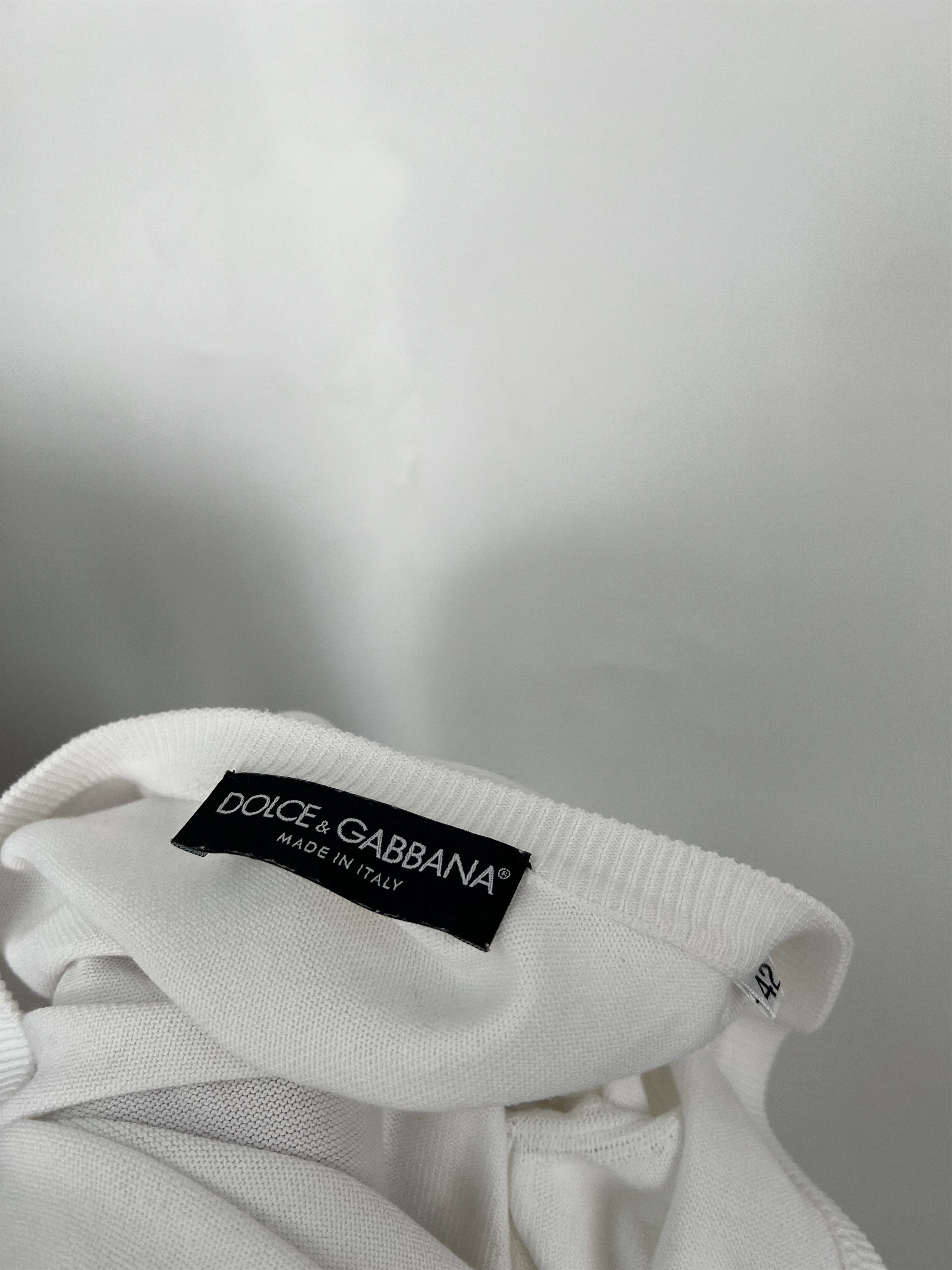 Dolce & Gabbana Dolce & Gabbana White Cotton Long Sleeve V-Neck Cardigan Size M / US 6-8 / IT 42-44 - 16 Thumbnail