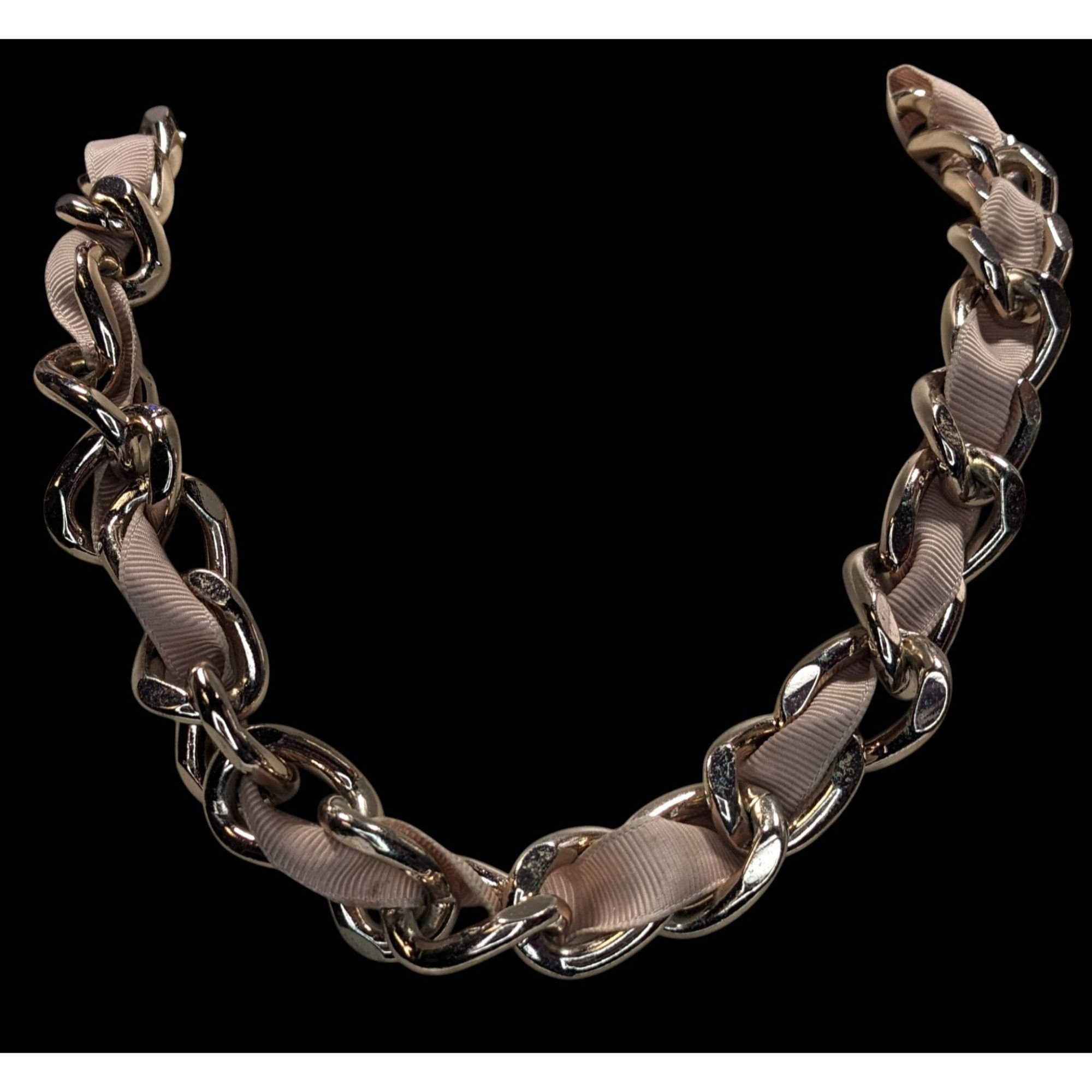 Other Y2K Icing Ribbon & Chain Rose Gold Tone Statement Necklace Size ONE SIZE - 3 Thumbnail