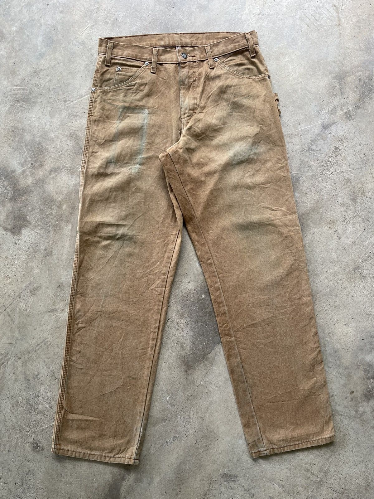Dickies Vintage 90s Dickies Carpenter Distressed Canvas Straight Size US 33 - 2 Thumbnail