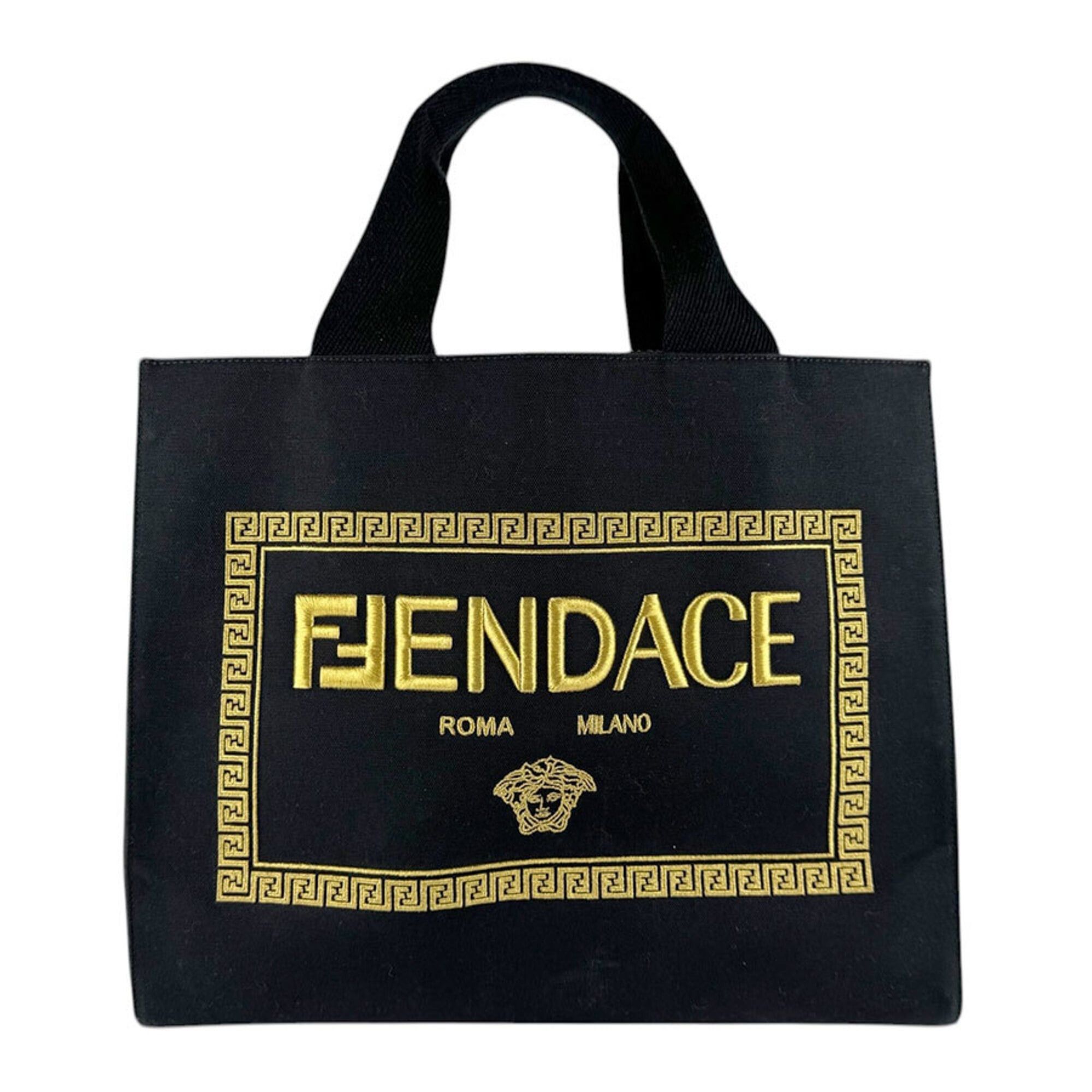Fendi Fendi handbag shoulder bag x VERSACE FENDACE canvas black gold men's women's 8BH395-AKYY z9374 Size ONE SIZE - 1 Thumbnail