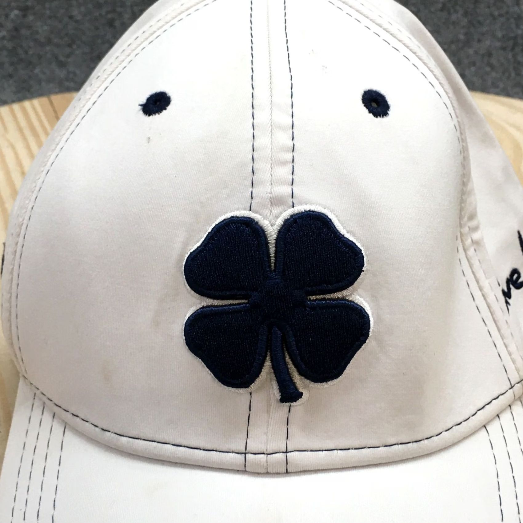 Vintage Black Clover Baseball Hat Prestwick Mens White L-XL Adjustable Embroidered Logo Size ONE SIZE - 3 Thumbnail